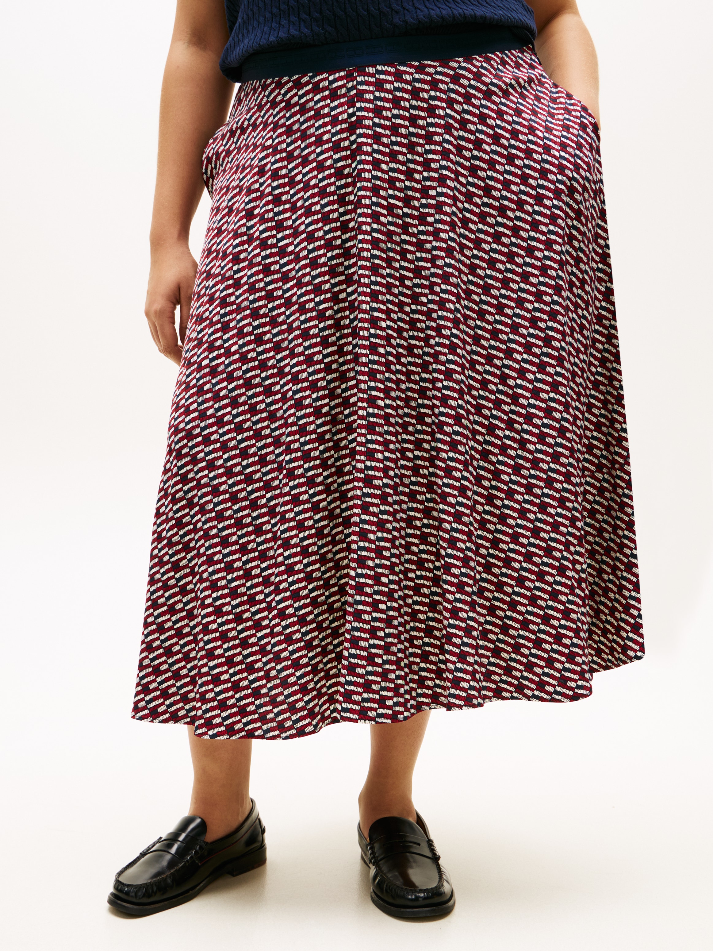Tommy Hilfiger Curve A-Linien-Rock "CRV VIS TWILL A-LINE MIDI SKIRT" in gro günstig online kaufen
