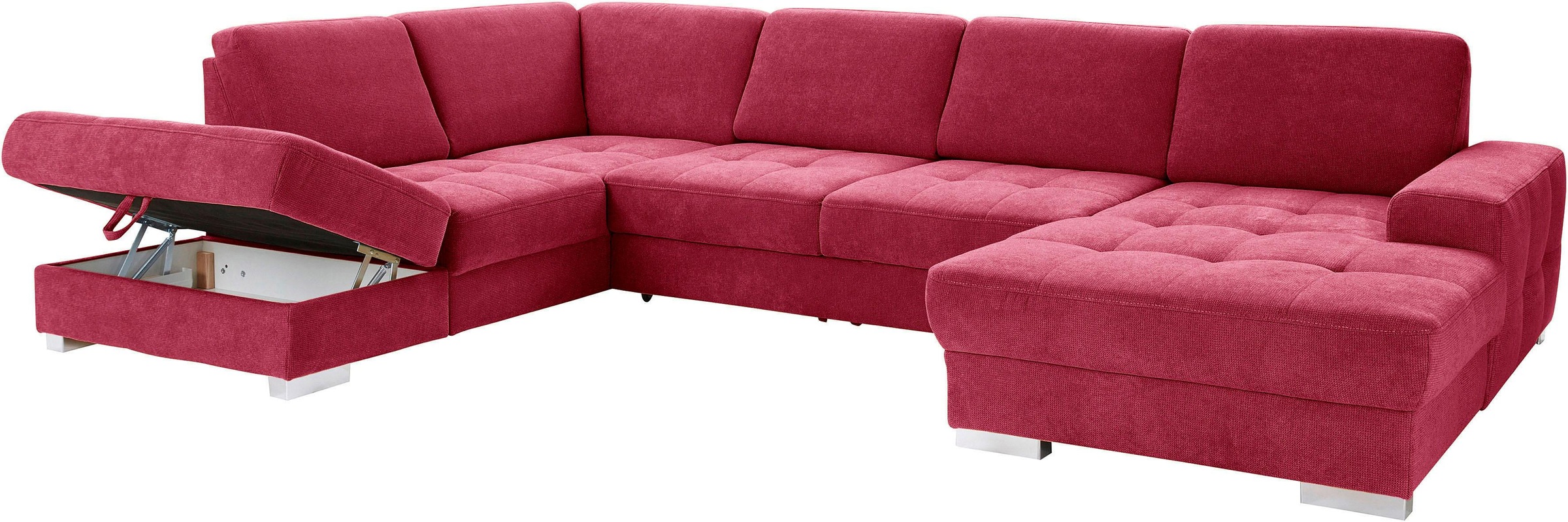 sit&more Wohnlandschaft »Santorini U-Form«, mit Federkern und Sitztiefenverstellung, wahlweise mit Bettfunktion