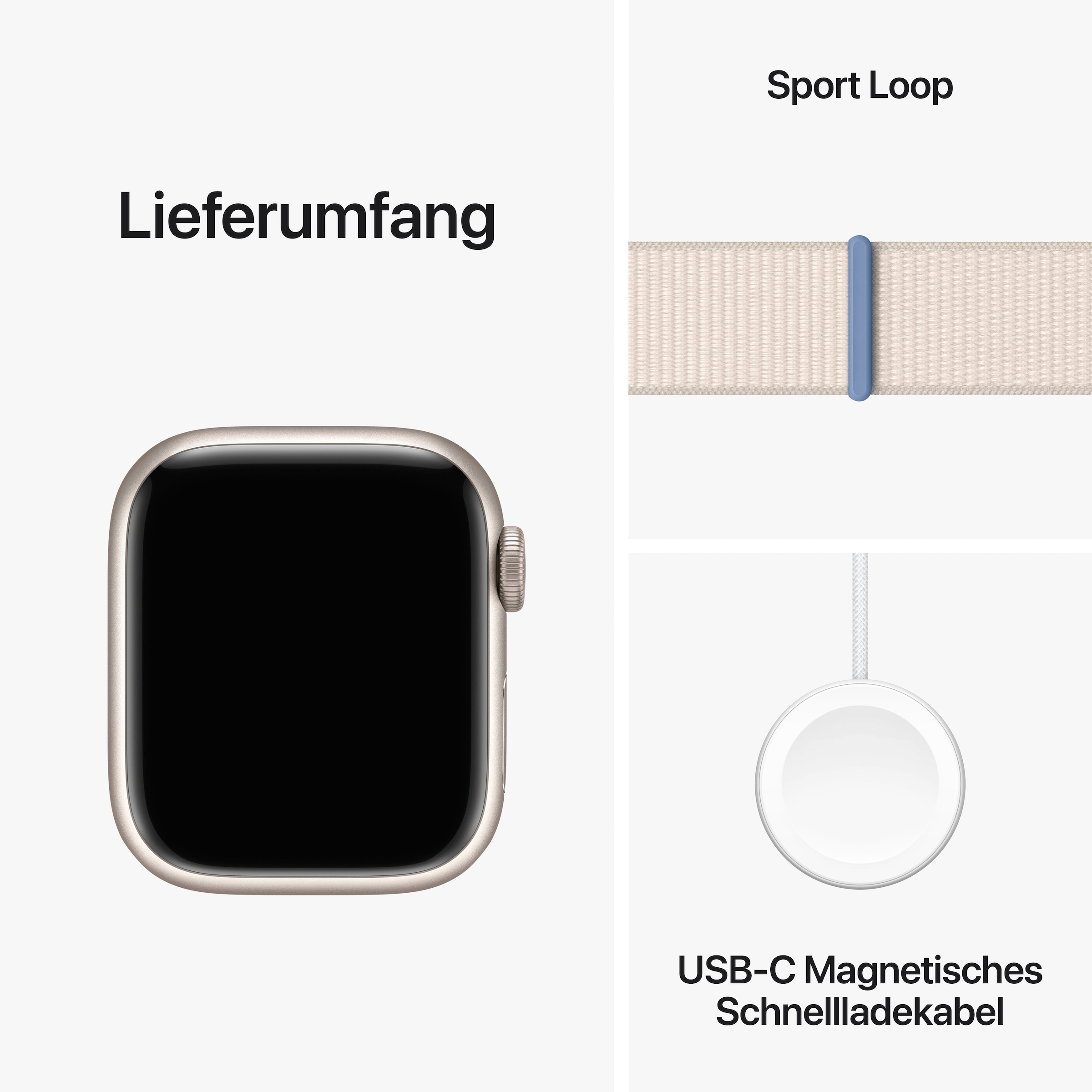 Apple Smartwatch »Watch Series 9 GPS Aluminium 41mm One-Size«, (Watch OS 10 Sport Loop)