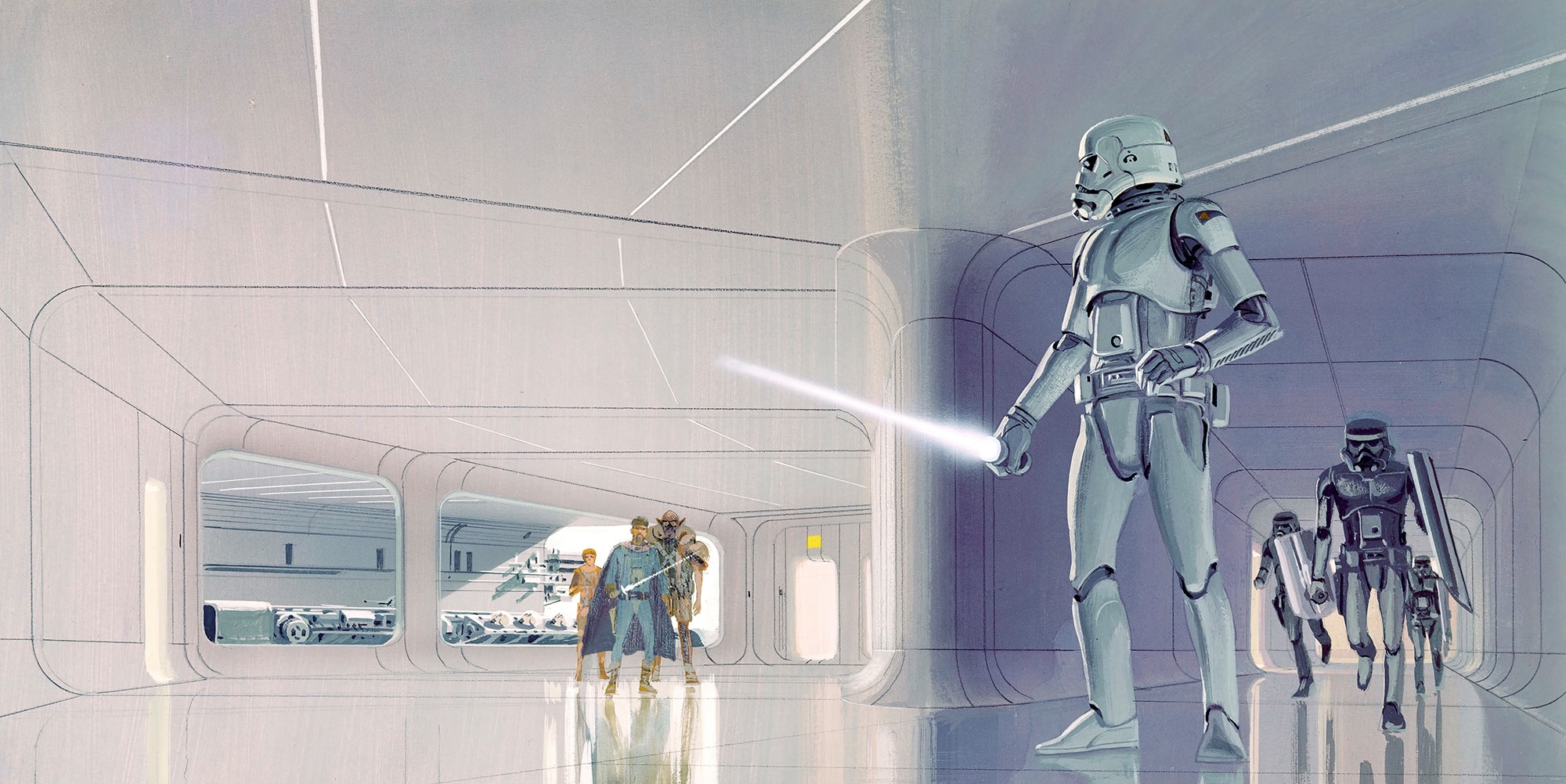 Komar Vliestapete "Star Wars Classic RMQ Stormtrooper Hallway", 500x250 cm (Breite x Höhe)