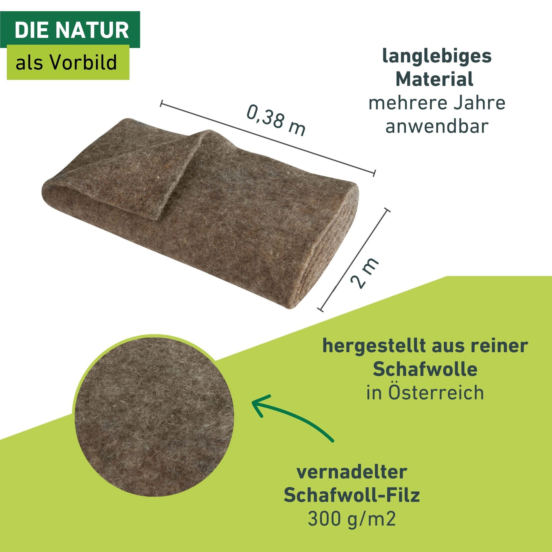 Windhager Winterschutzvlies »aus Schafwolle, Filzmatte für Pflanzen, Kälteschutz und Unkrautschutz« 1 Stk. tlg. Gartenvlies erhältlich in unterschiedlichen Größen