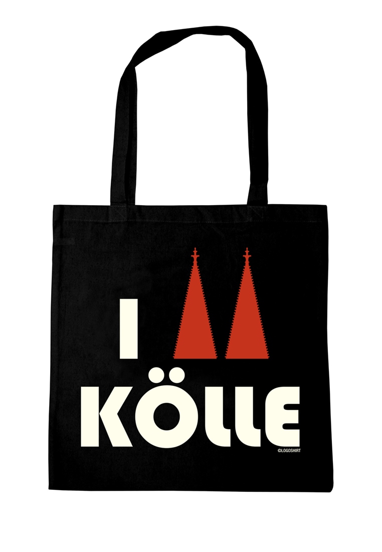 LOGOSHIRT Henkeltasche »Köln Logo«, mit I Love Kölle-Print