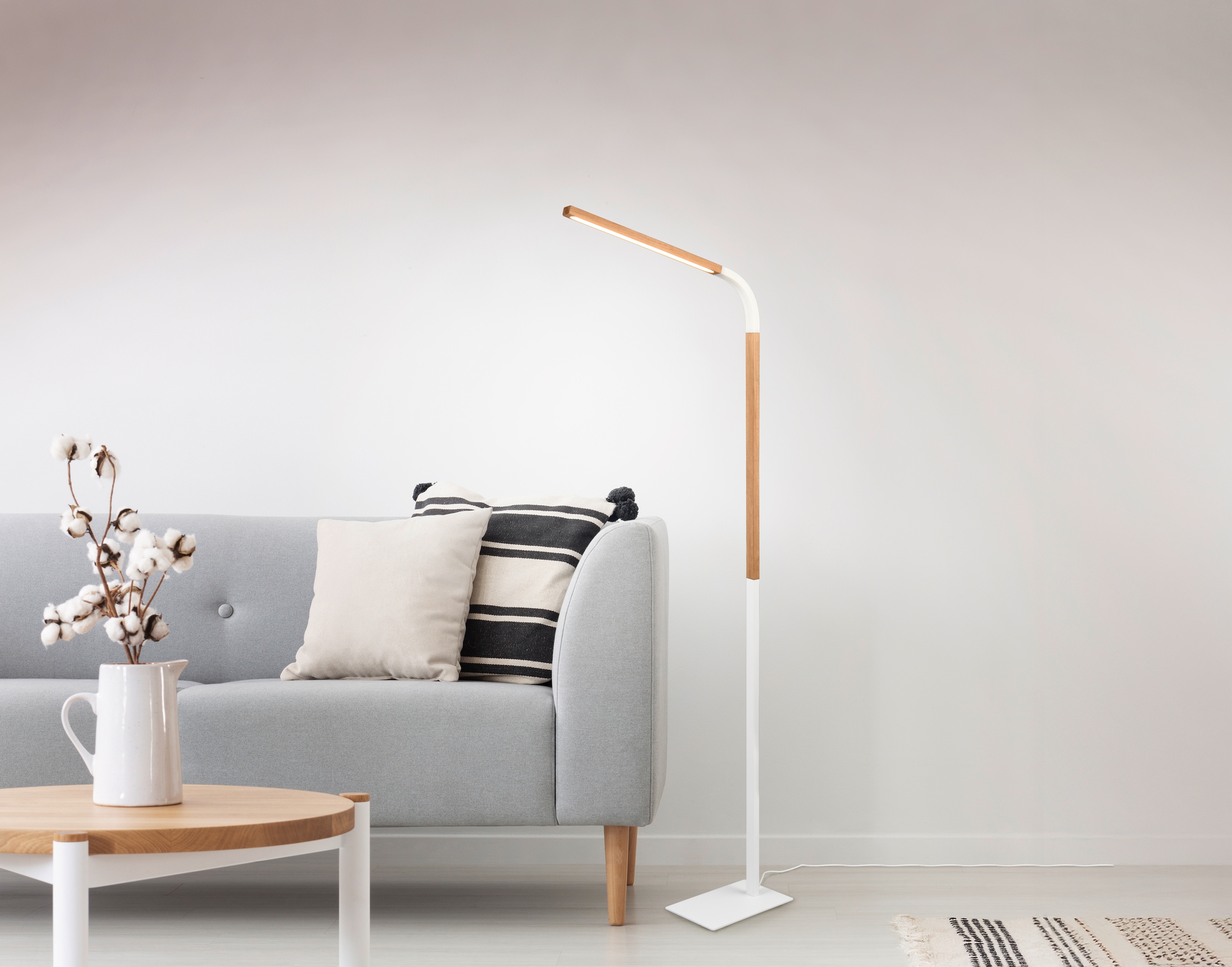 TRIO Leuchten LED Stehlampe »NORRIS, Stehleuchte mit Fußdimmer und Flexarm, Leseleuchte H. 140cm« LED-Board 1 Stk. Warmweiß 11W 1400 Lumen warmweiße LED, dimmbar per Fußschalter (3 Stufen)
