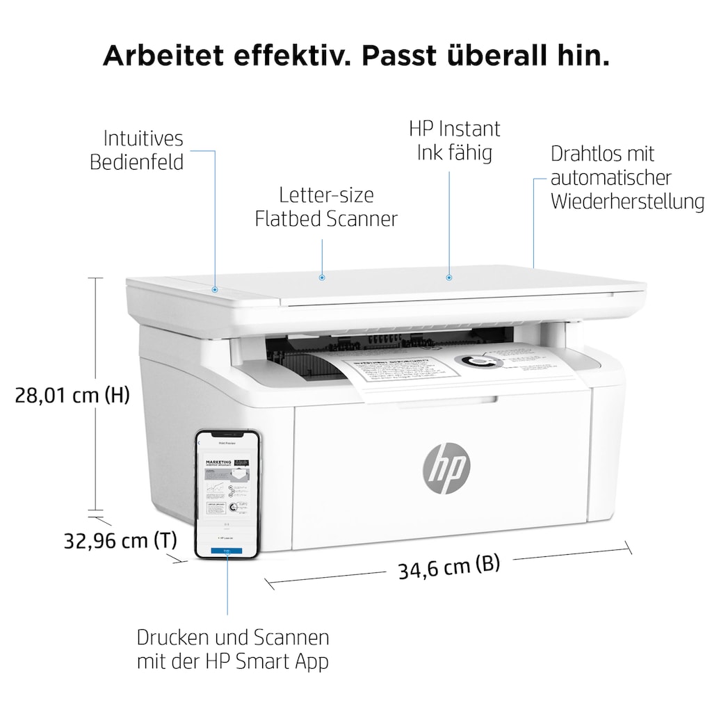 HP Multifunktionsdrucker »LaserJet M140w«, 2 Monate gratis Drucken mit HP Instant Ink inklusive