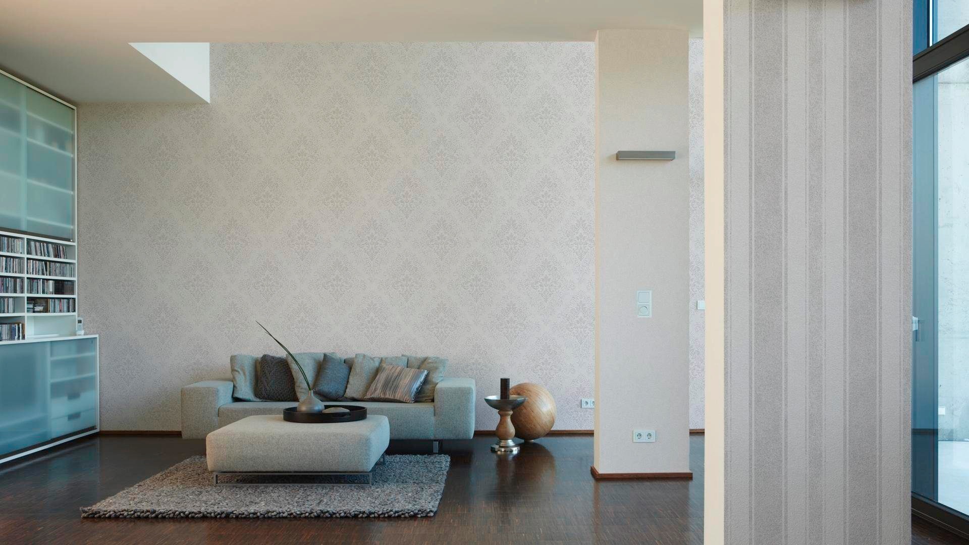 living walls Vliestapete »Tapete mit Ornamenten barock«, metallic-matt-glänzend-ornamental-floral-gemustert, Tapete Klassik Metallic Tapeten Wohnzimmer Schlafzimmer Küche modern