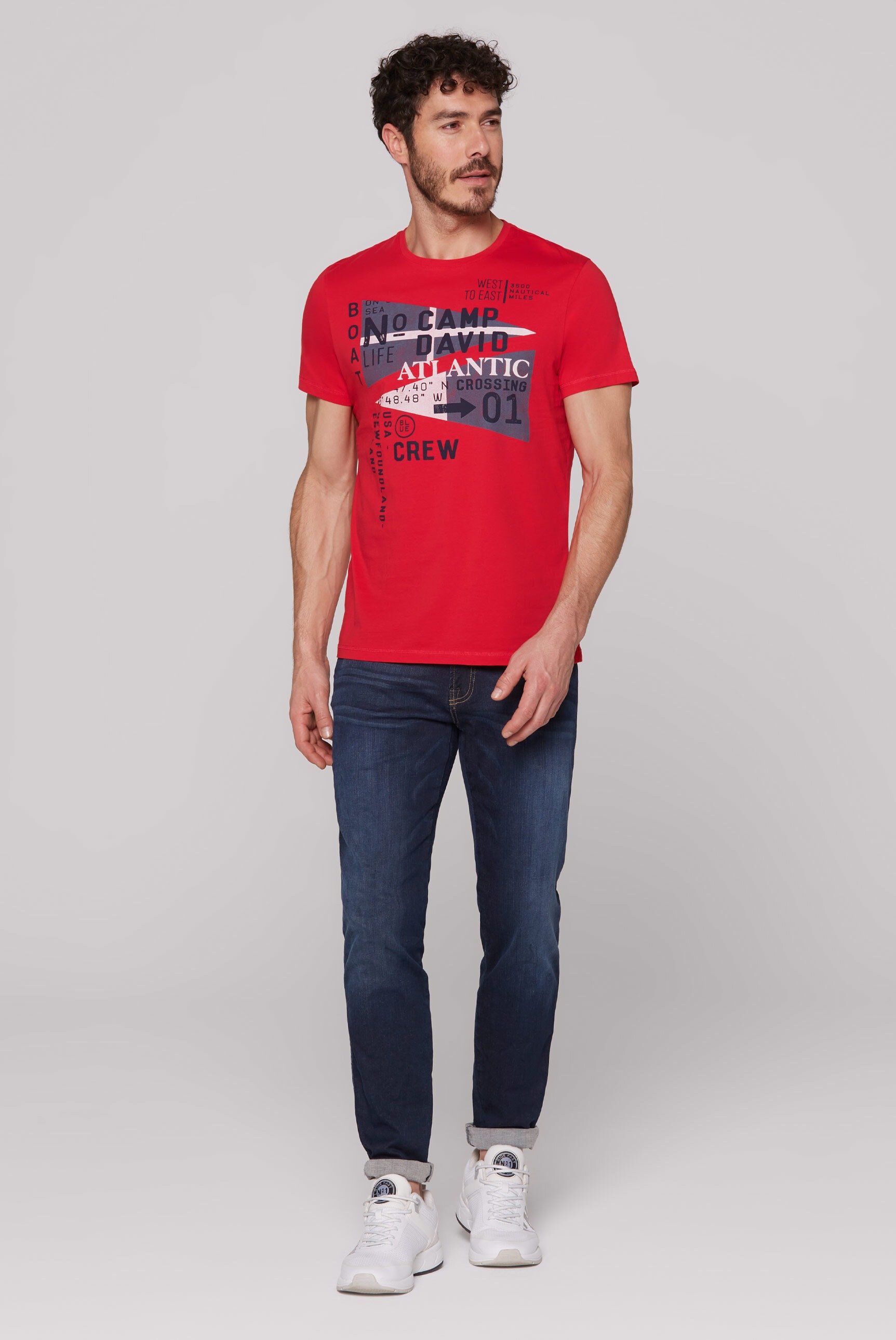 CAMP DAVID Rundhalsshirt, aus Baumwolle