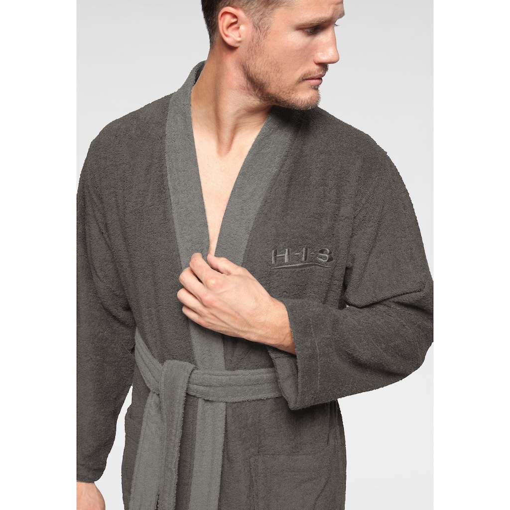 H.I.S Unisex-Bademantel »Hannes«, (1 St.), für Damen & Herren, lang, mit Taschen, S-3XL