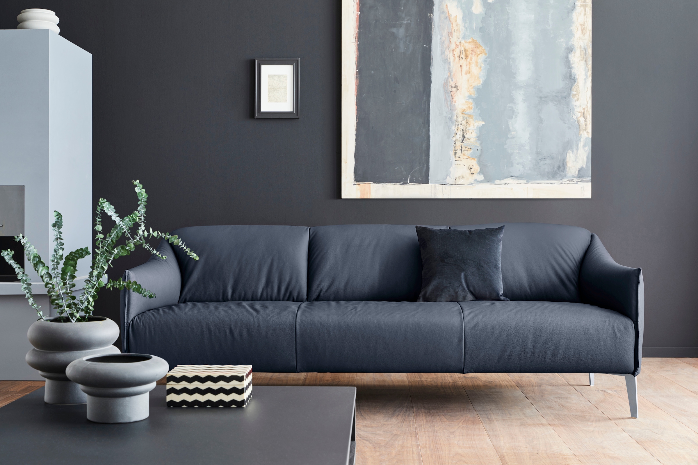 W.SCHILLIG 3-Sitzer »sally«, mit Metall-Winkelfüßen in Silber matt, Breite 224 cm
