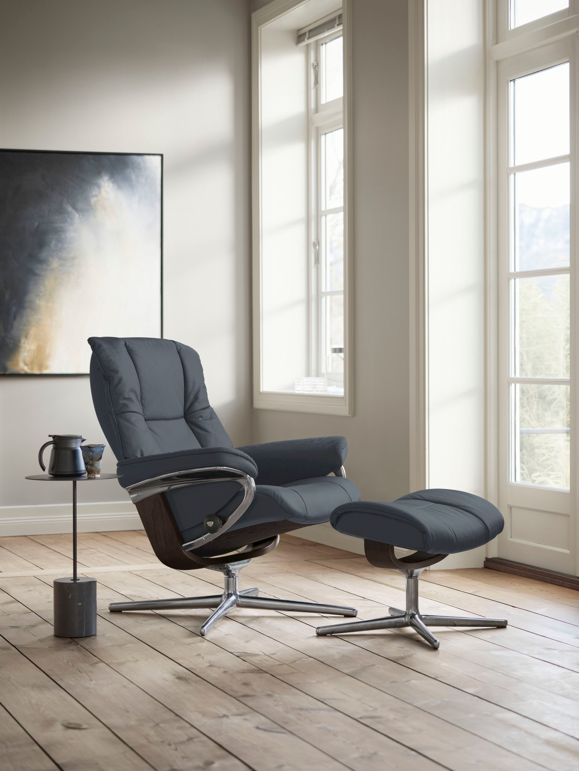 Stressless "Mayfair" Set, Relaxsessel mit Hocker, mit Hocker, mit Cross Bas günstig online kaufen