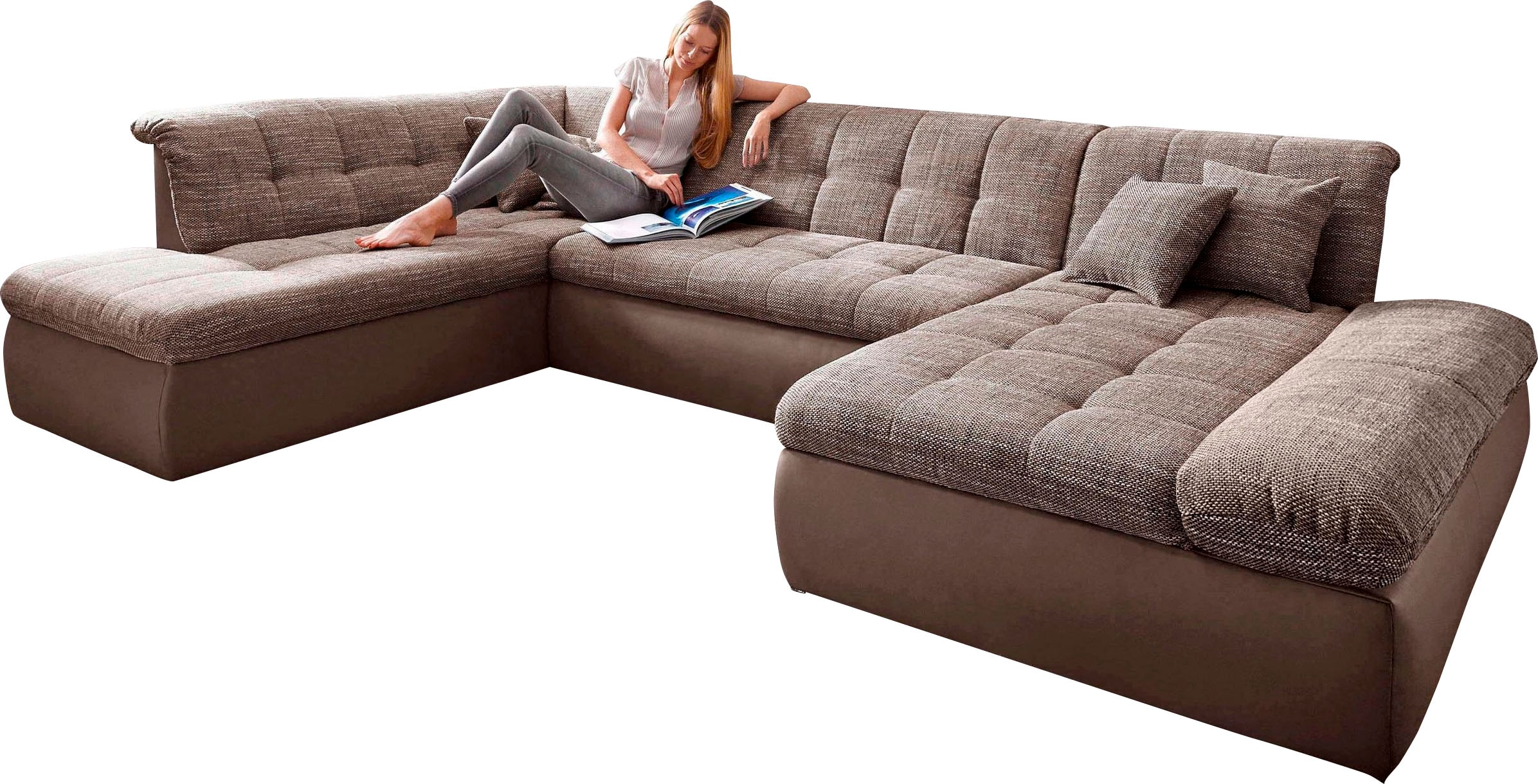 DOMO collection Wohnlandschaft "Moric U-Form, auch in Cord, Breite 353cm, v günstig online kaufen