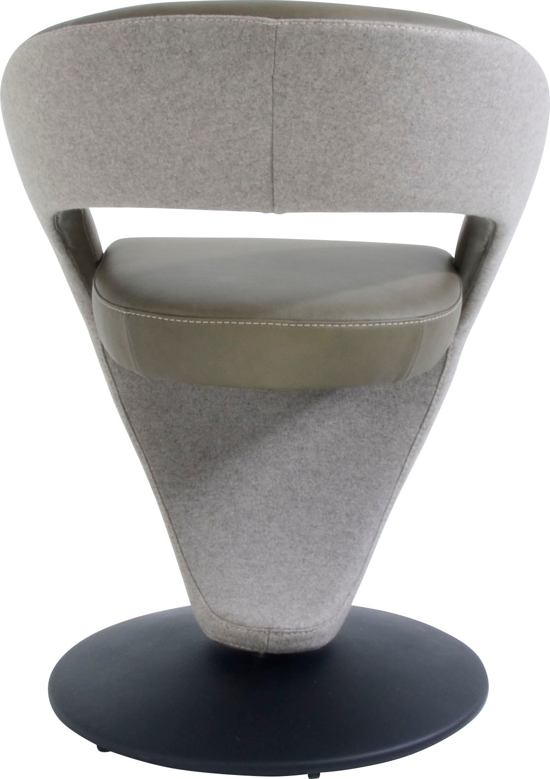 K+W Komfort & Wohnen Drehstuhl »Wave«, Leder CLOUD-Lodenstoff, Design-Drehstuhl, Drehteller in Metall schwarz, Farbkombination