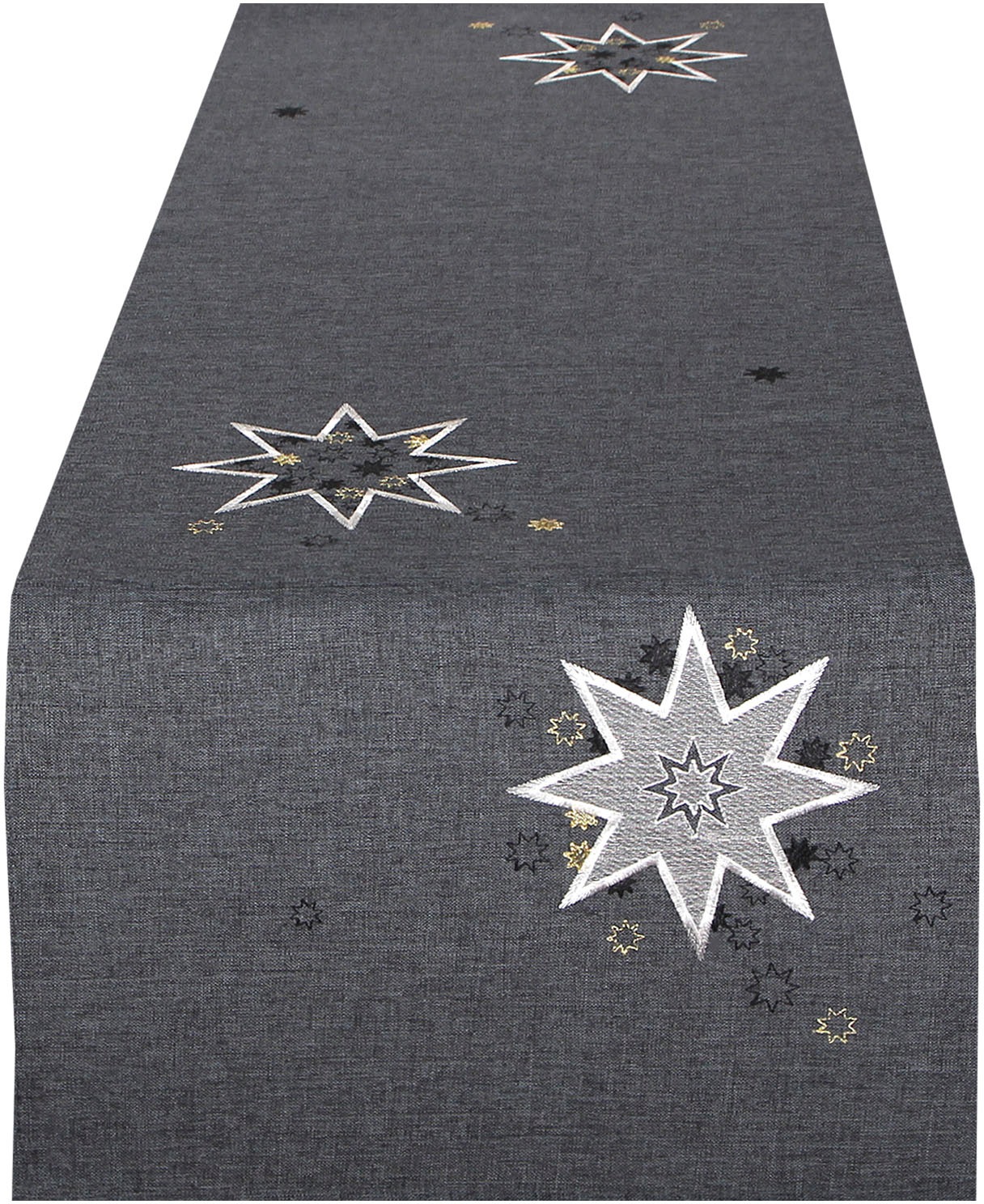Delindo Lifestyle Tischläufer "Weihnachtssterne" Glattes Gewebe, bestickt günstig online kaufen