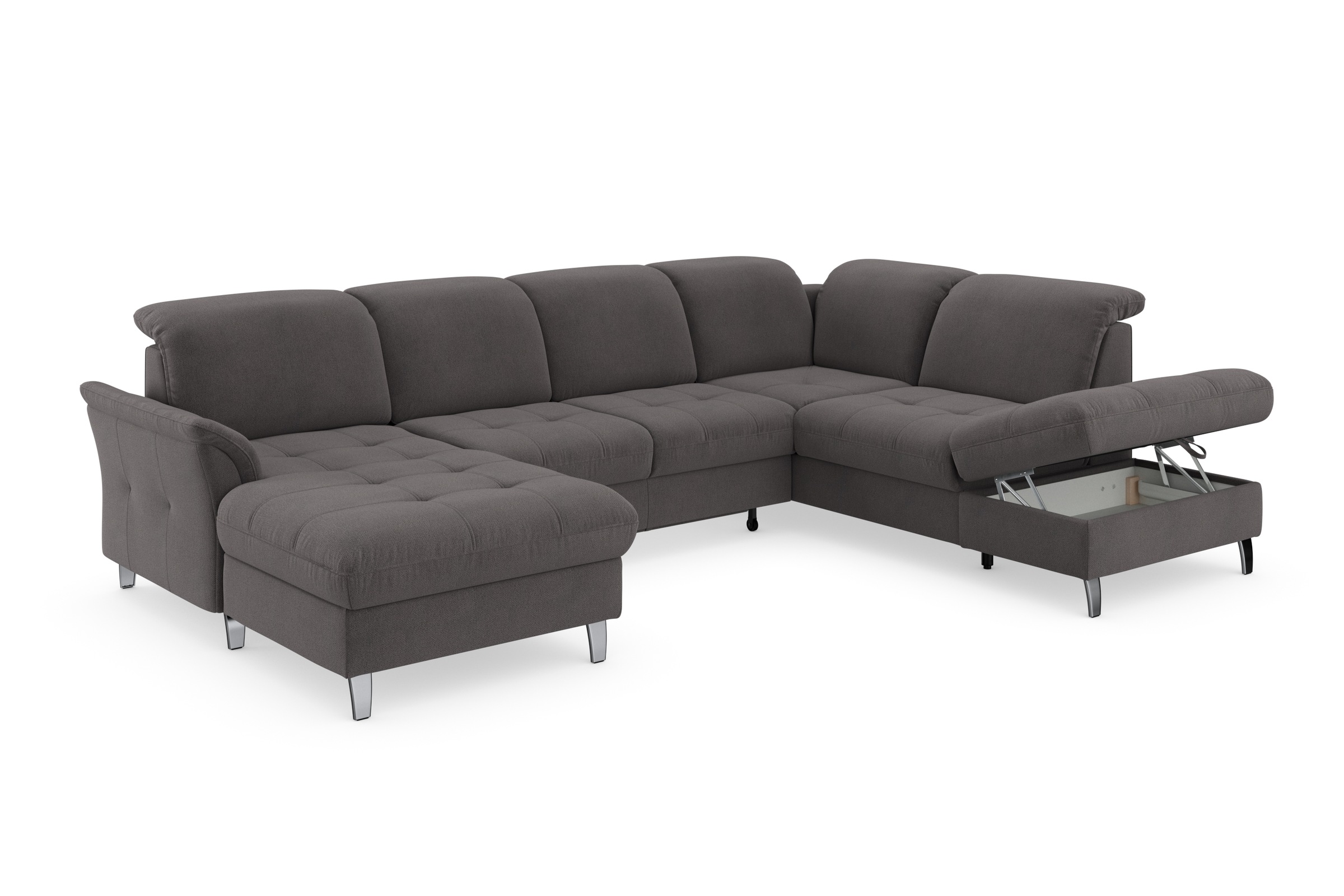 sit&more Wohnlandschaft »Maggiore U-Form«, wahlweise mit Kopfteilverstellung, Bettfunktion und Stauraum