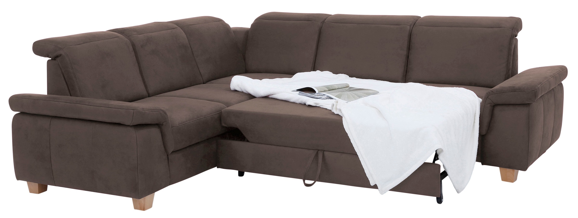 Home affaire Ecksofa »Dalia L-Form«, mit Federkernpolsterung, wahlweise mit Bettfunktion, Bettkasten