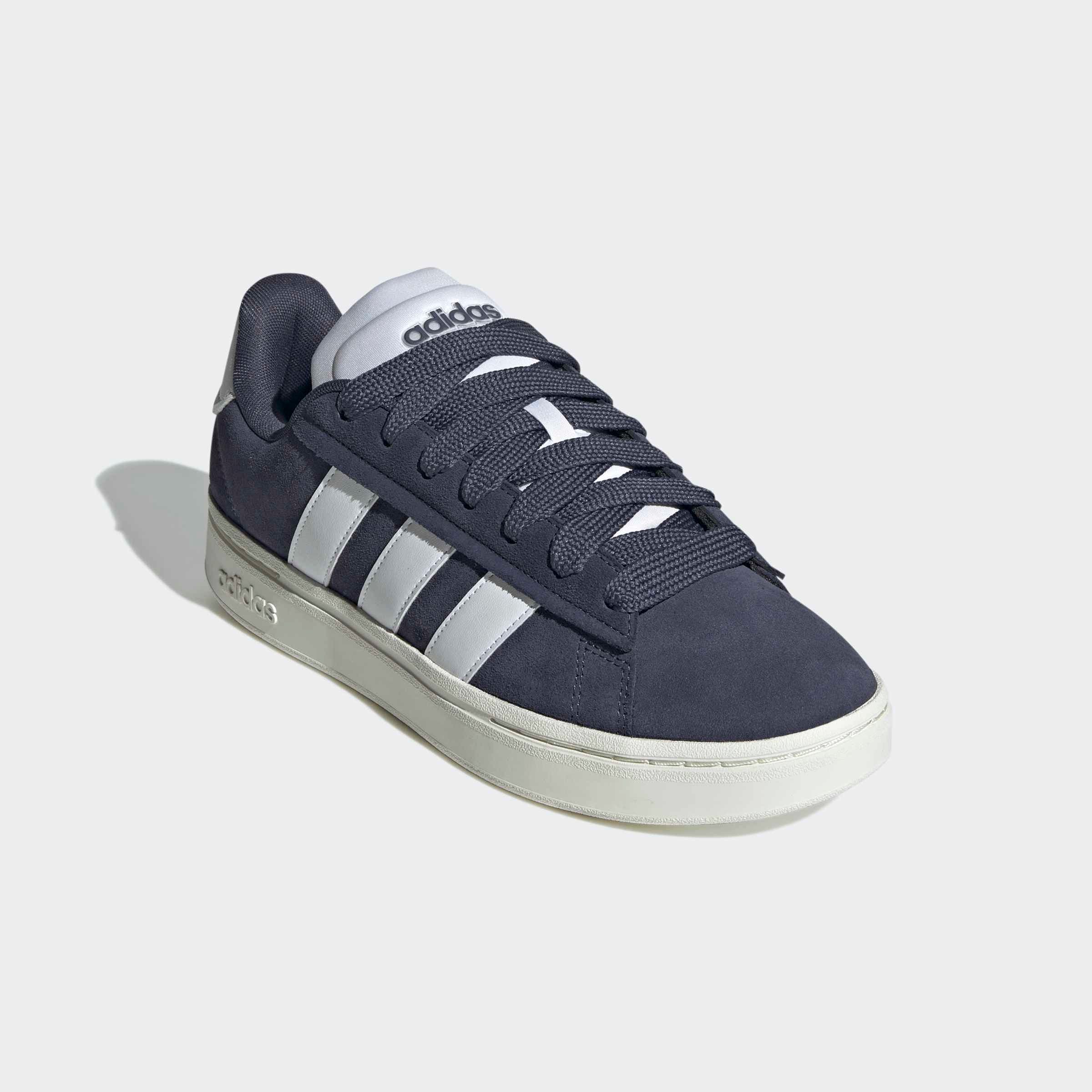 Sneaker ADIDAS SPORTSWEAR "GRAND COURT ALPHA", Herren, Gr. 44, blau (shadow navy, cloud weiß, shadow navy), Leder, Synthetik, Schuhe Sneaker, Design inspiriert vom adidas Campus 00, Topseller