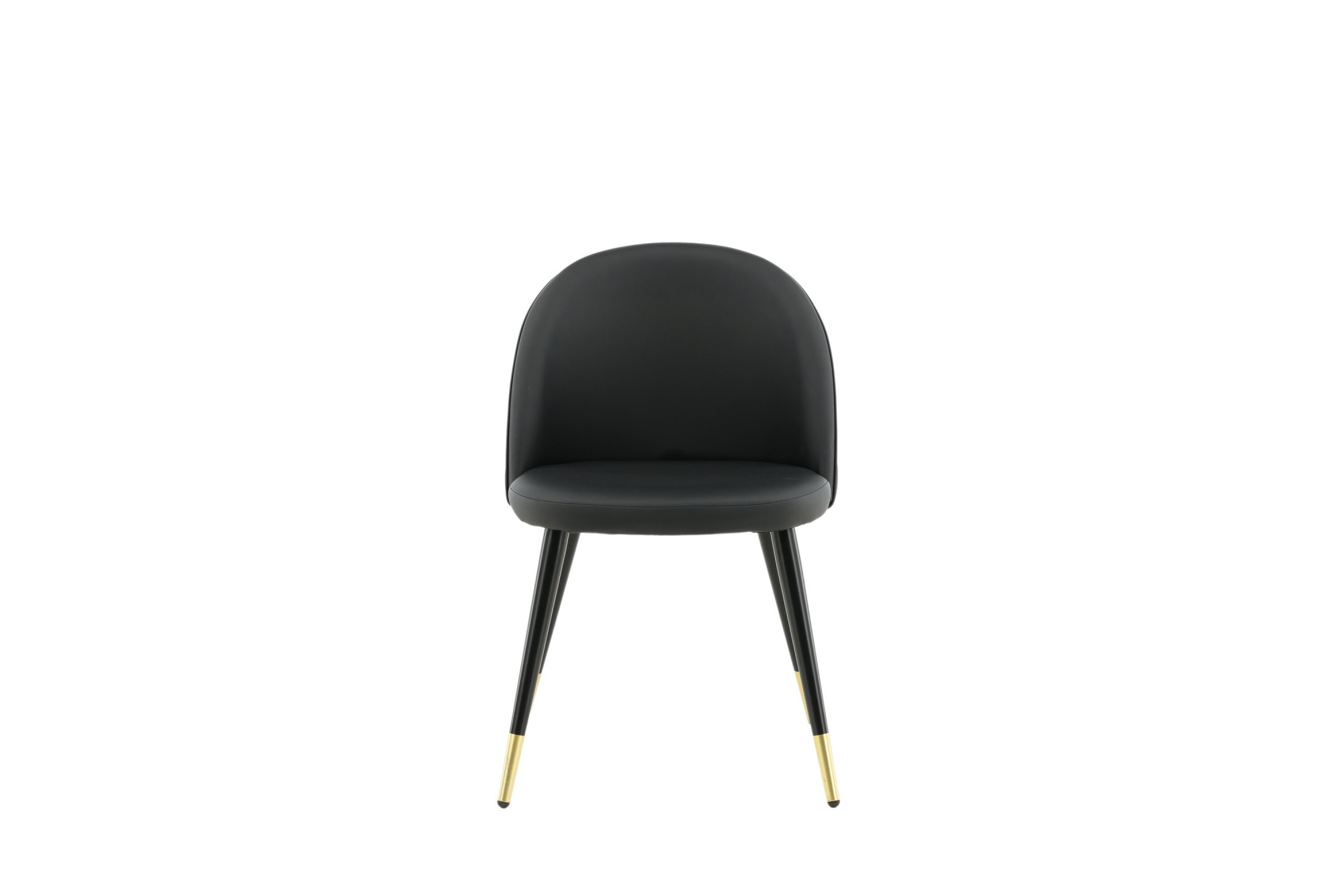 Venture Home Esszimmerstuhl »Velvet Stitches, 2er-Set Esszimmerstühle in Schwarz-PU, 150 kg« () 2 Stk.Polsterstuhl, Lederlook, schwarze Metallbeine, abgerundet, edel