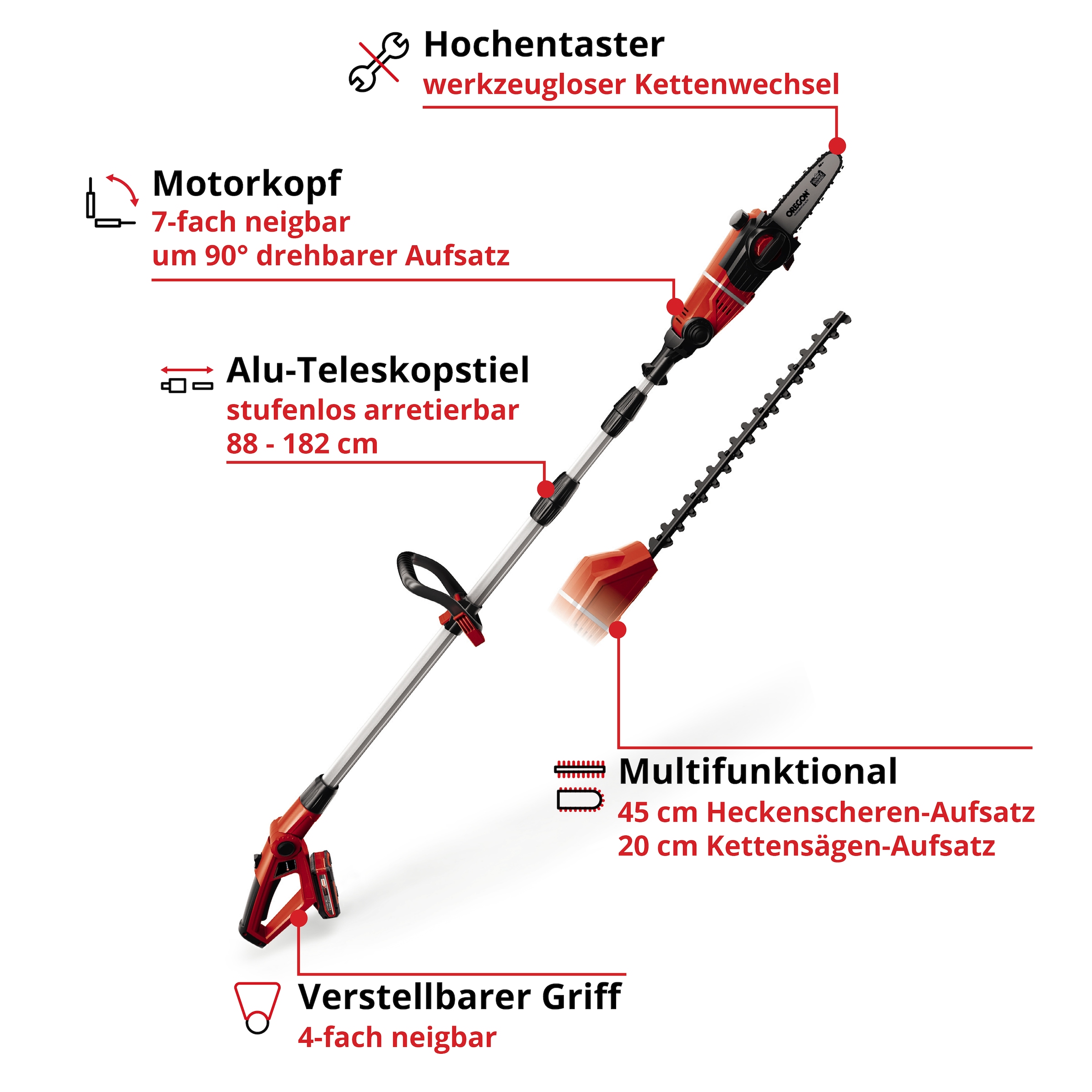 Einhell Garten-Multifunktionsgerät »GE-HC 18 Li T Kit«, mit Akku und Ladegerät