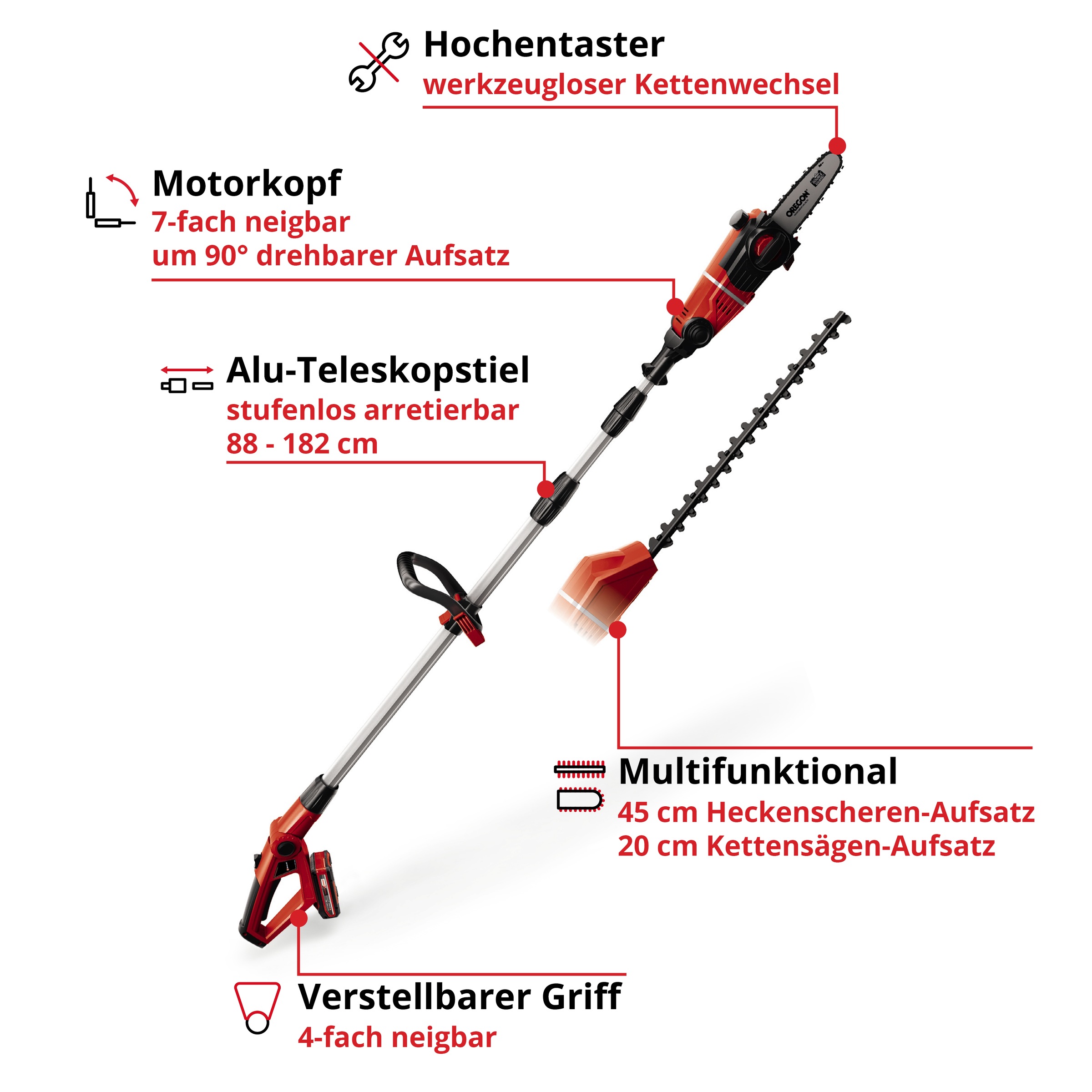 Thumbnail - Einhell Garten-Multifunktionsgerät "GE-HC 18 Li T Kit" mit Akku und Ladegerät