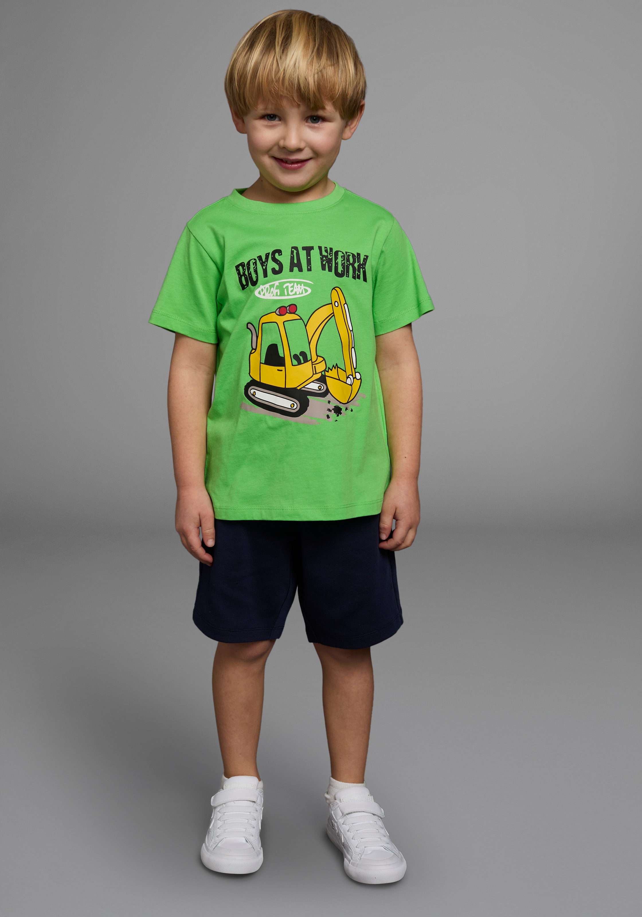 KIDSWORLD Shirt & Shorts "2tlg. Set T-Shirt+Sweatbermudas" Spar-Set, 2, 2 Stk. BOYS AT WORK
