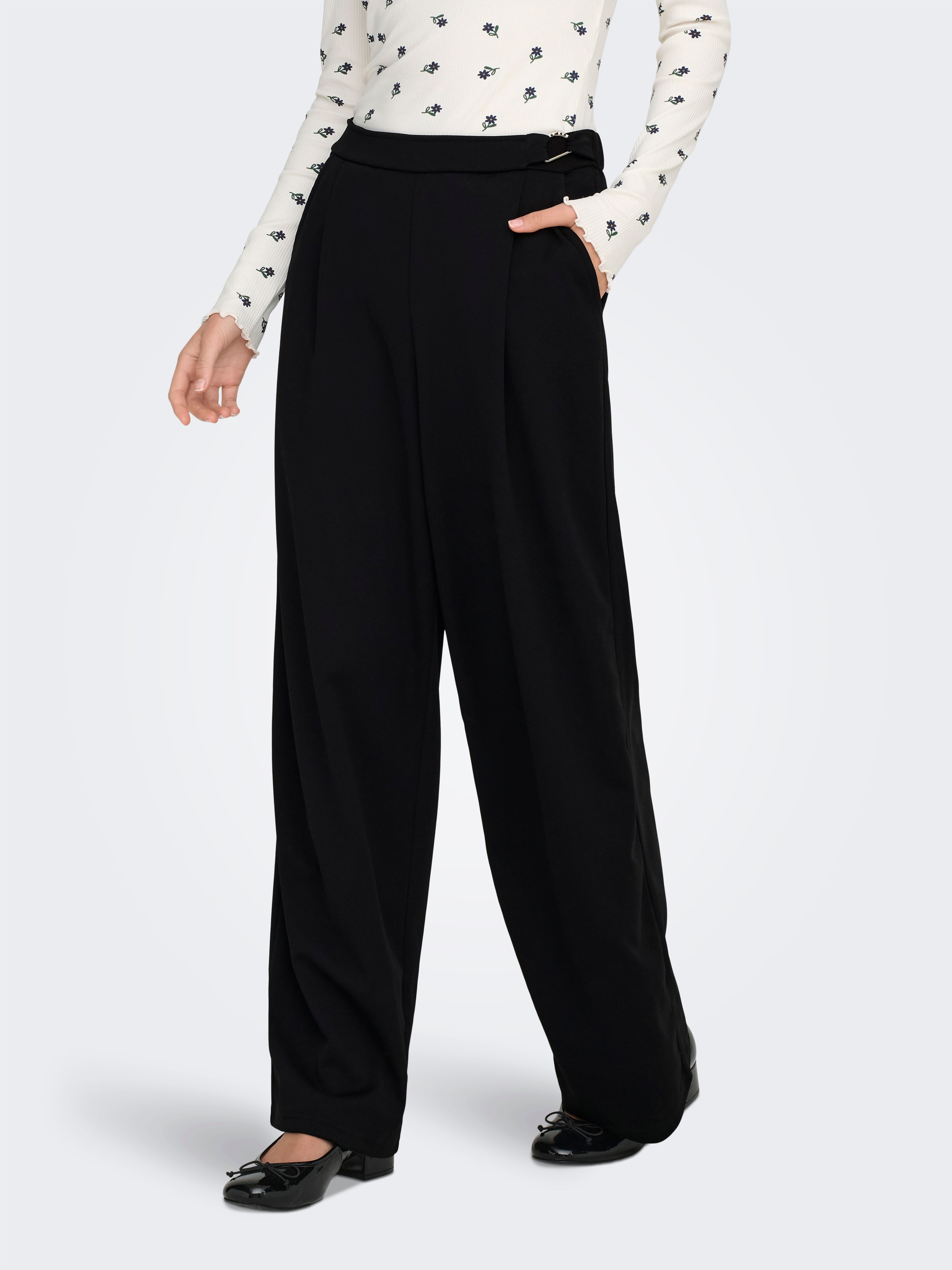 ONLY Anzughose "ONLSANIA LIFE WIDE BUCKLE PANT JRS" Materialmix günstig online kaufen