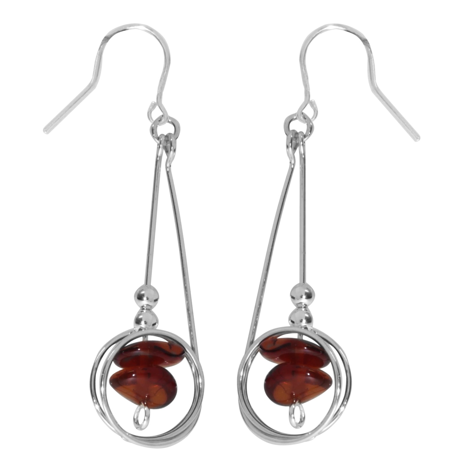 Paar Ohrhänger OSTSEE-SCHMUCK "- Loki - Silber 925/000 - Bernstein" Gr. 52, silber (silber 925, silberfarben, weiß), Ohrringe, Damen, Silber 925 (Sterlingsilber)