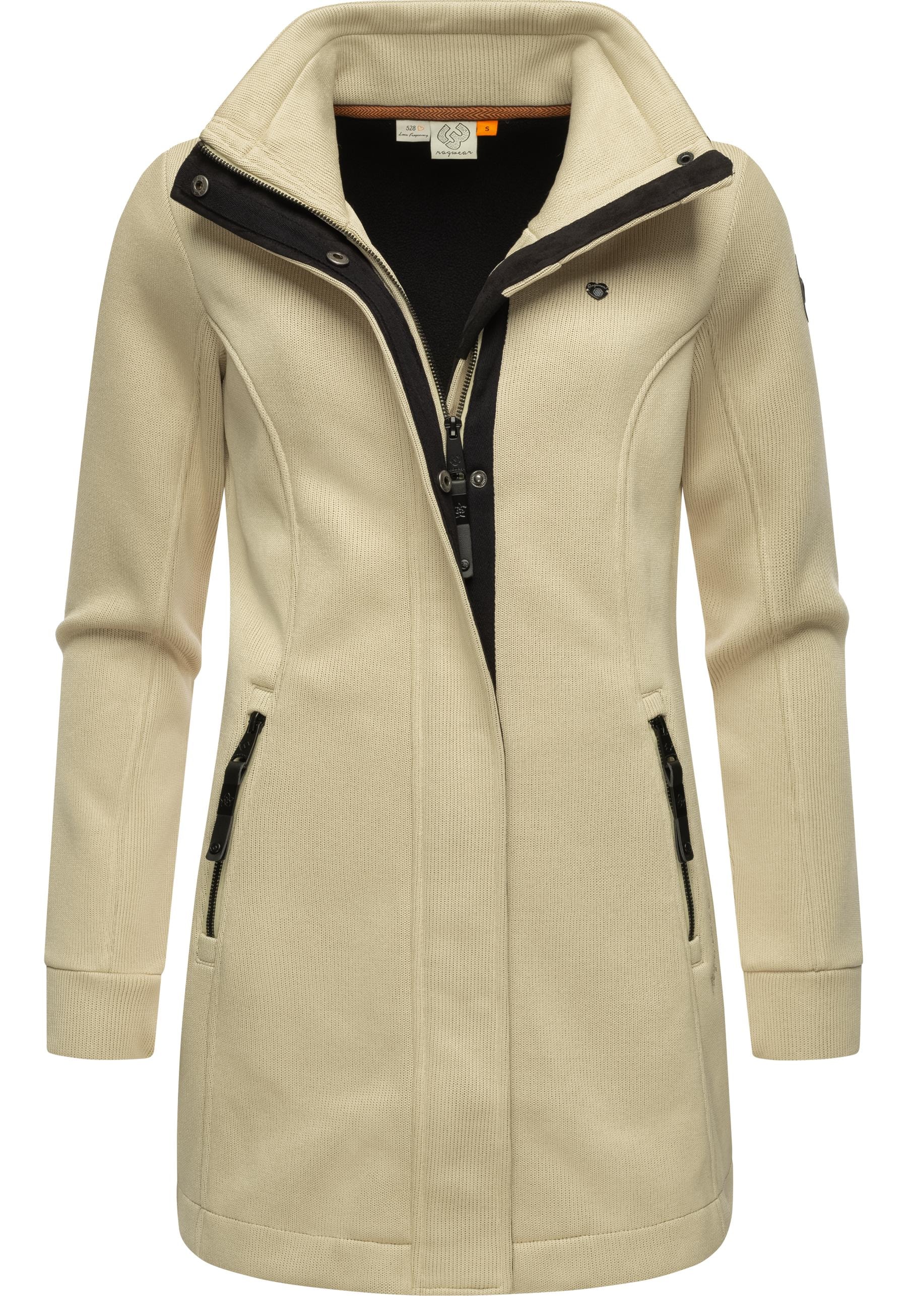 Ragwear Sweatjacke "Letrice Bonded", Elegante Zip-Jacke mit hohem Kragen in Feinstrickoptik