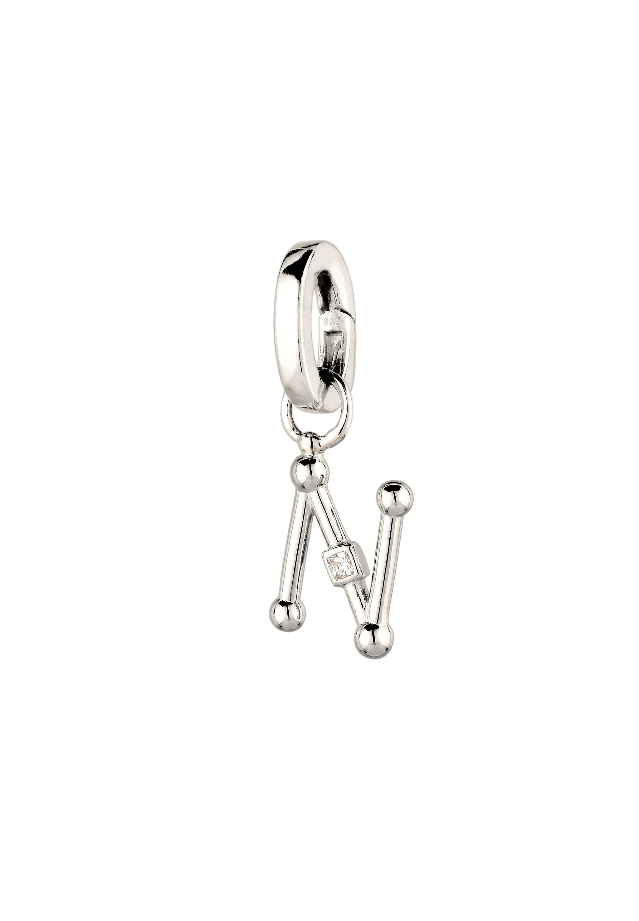 Elli »Charm Buchstabe N Zirkonia 925 Sterling Silber«