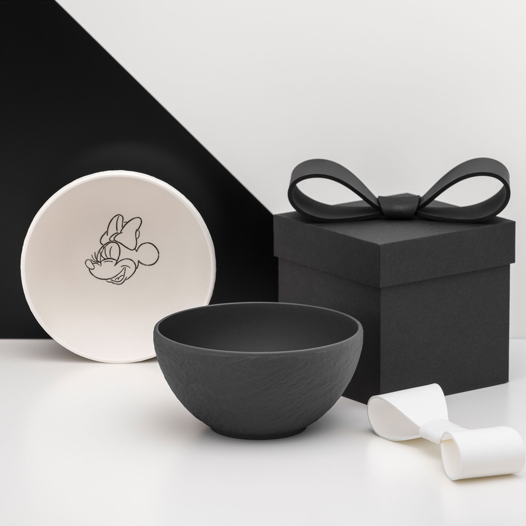 Villeroy & Boch Schale »Müslischalen Manufacture Rock - Mickey Mouse ø 14 cm 4er Set schwarz« 4 Spülmaschinenfest, Mikrowellensicher