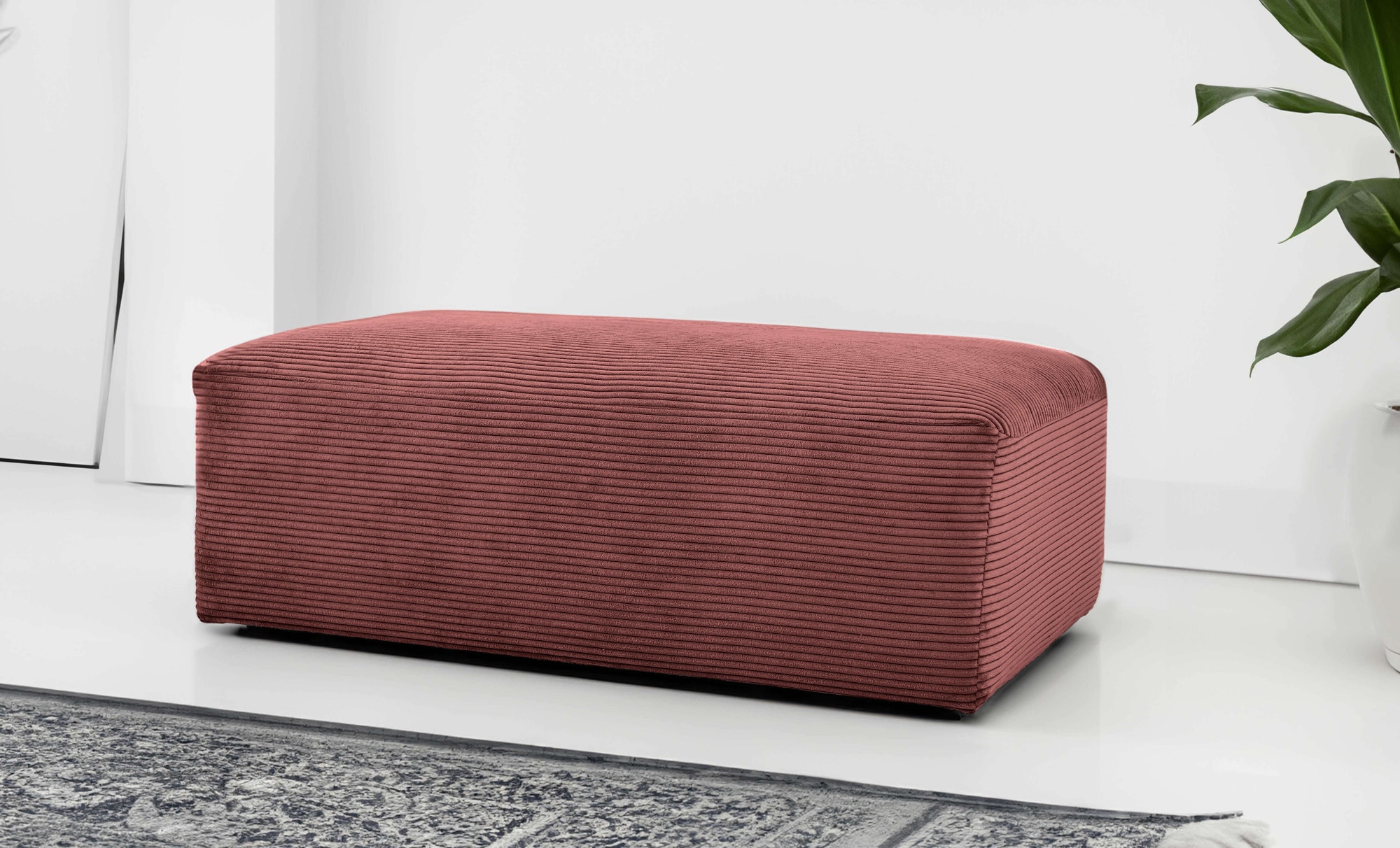 INOSIGN Polsterhocker "Koa Pouf, Webstoff, Cord, Struktur, Chenille" Wellen günstig online kaufen