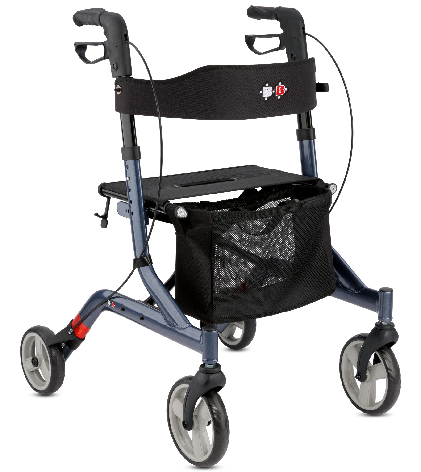 Bischoff & Bischoff Rollator »Capero Rollator«, faltbare Senioren Gehhilfe mit Rückengurt, Tasche und Stockhalter