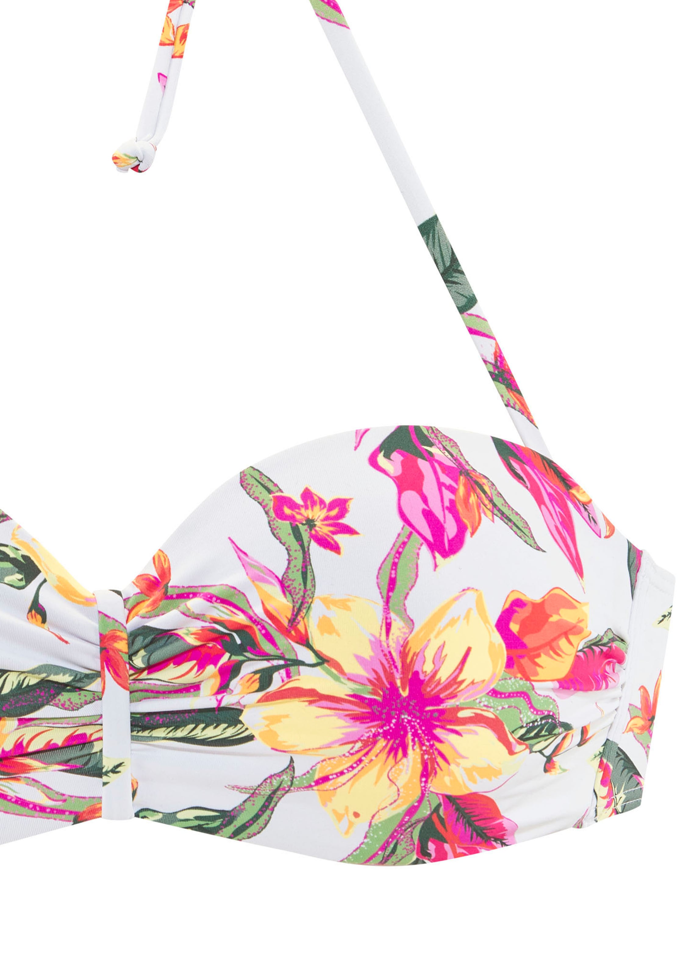 LASCANA Bügel-Bandeau-Bikini-Top »Malia«, mit tropischem Print