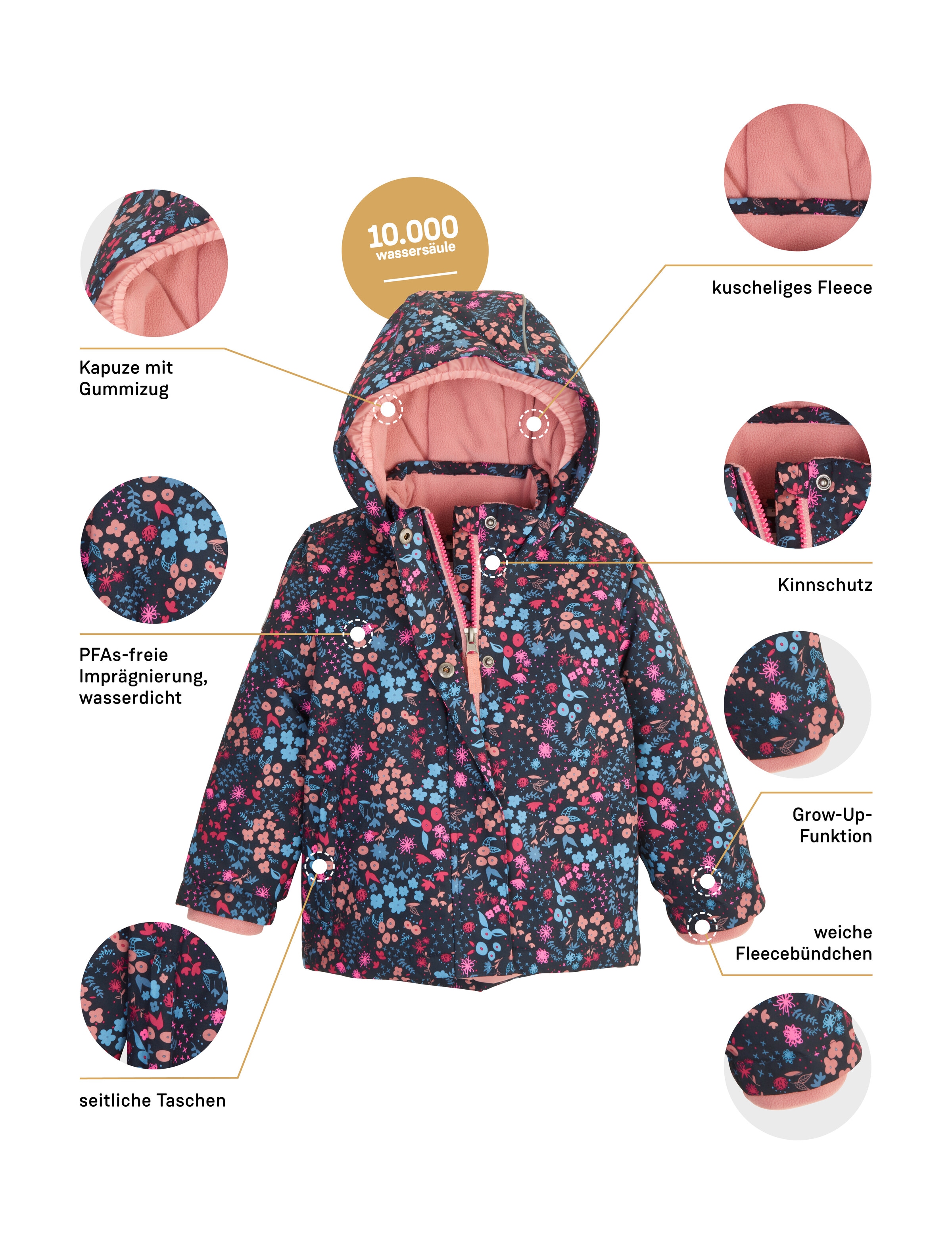first instinct by killtec Funktionsjacke »FIOW 13 MNS JCKT«, Wasserdichte Funktionsjacke mit verlängerbaren Ärmeln und Fleece.