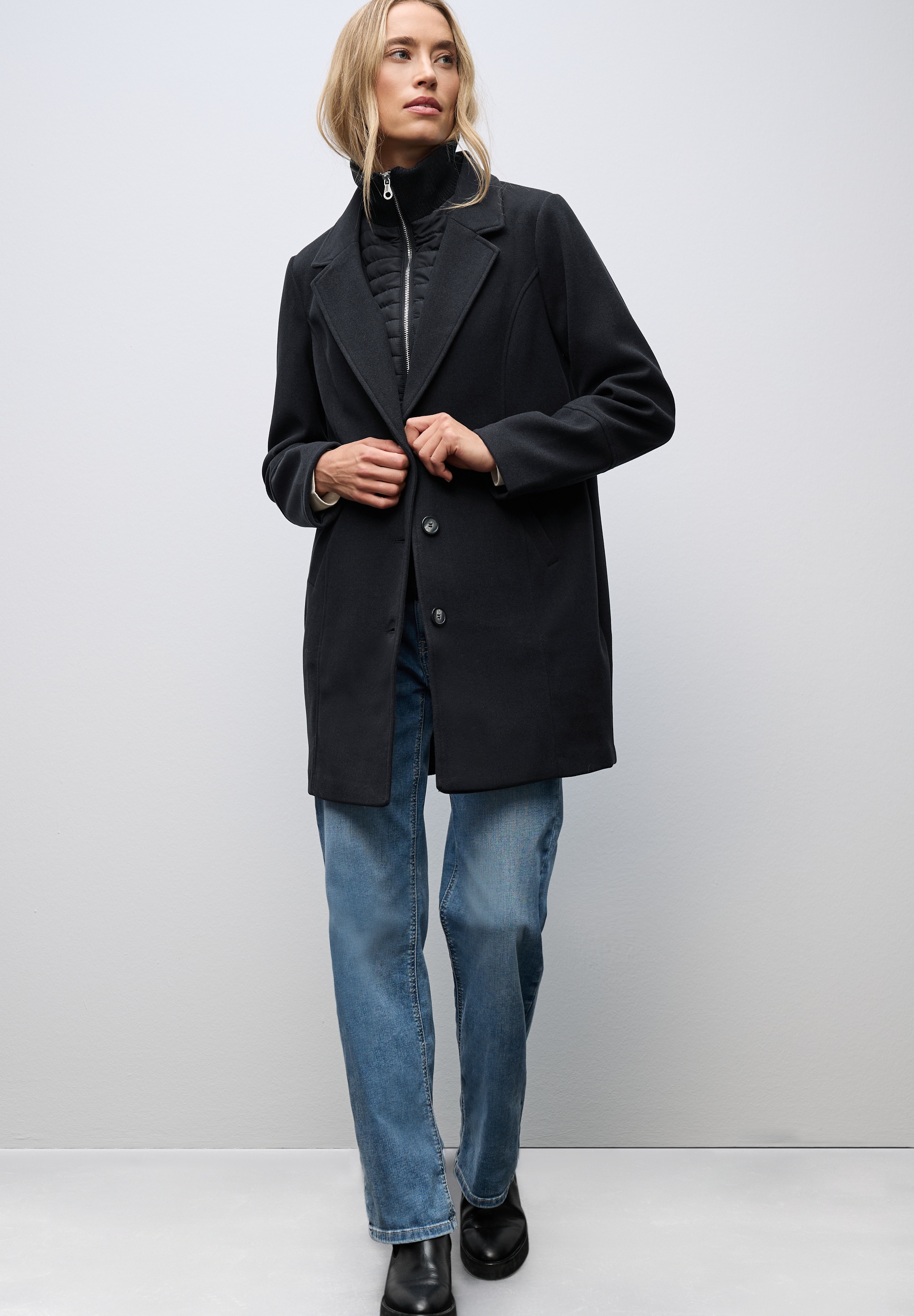 STREET ONE Wollmantel in Woll-Optik