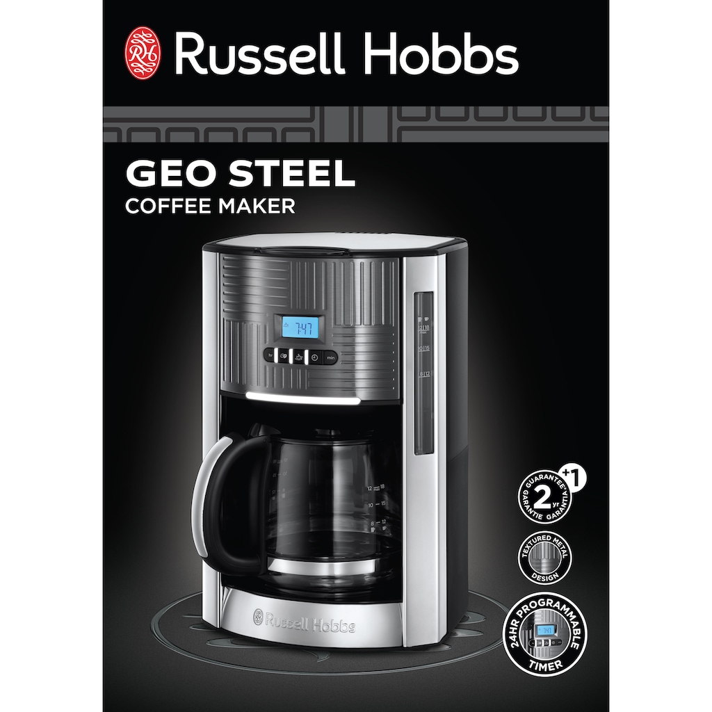 RUSSELL HOBBS Filterkaffeemaschine »Geo Steel 25270-56«, 1,5 l Kaffeekanne, Papierfilter, 1x4