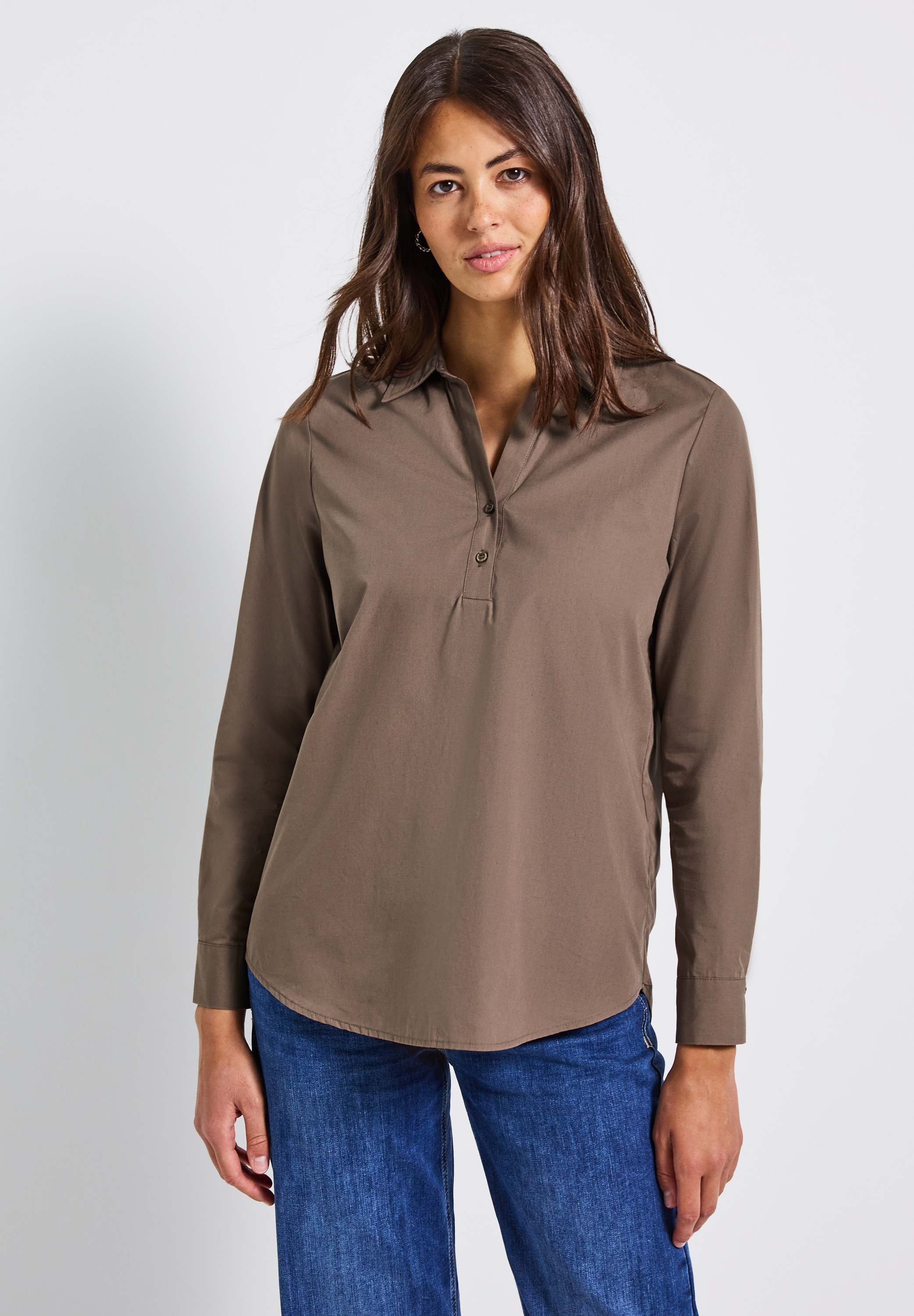 STREET ONE Hemdbluse aus reiner Baumwolle