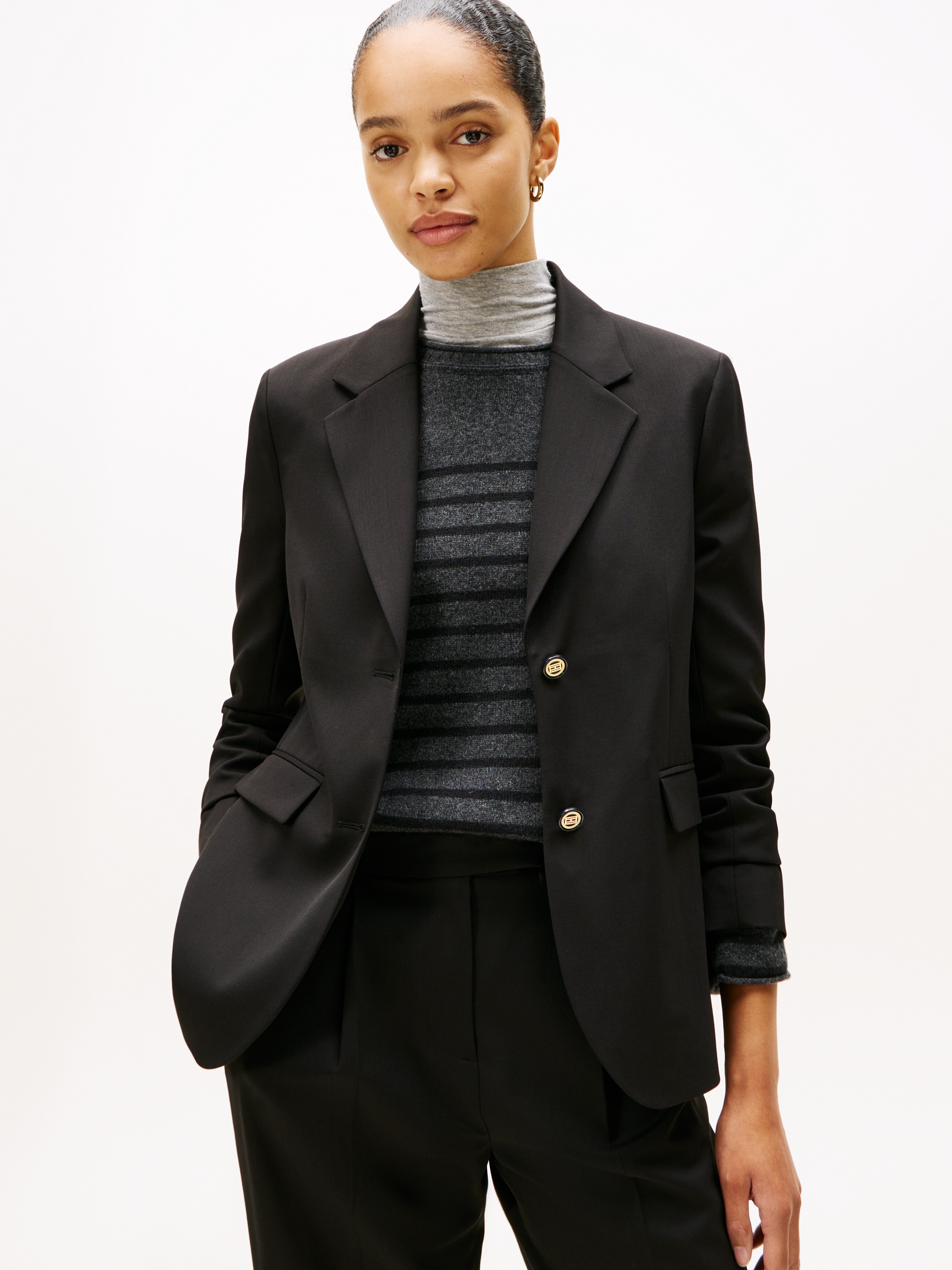 Tommy Hilfiger Longblazer "TIMELESS WOOL REG STRT SB BLAZER" mit Wolle günstig online kaufen