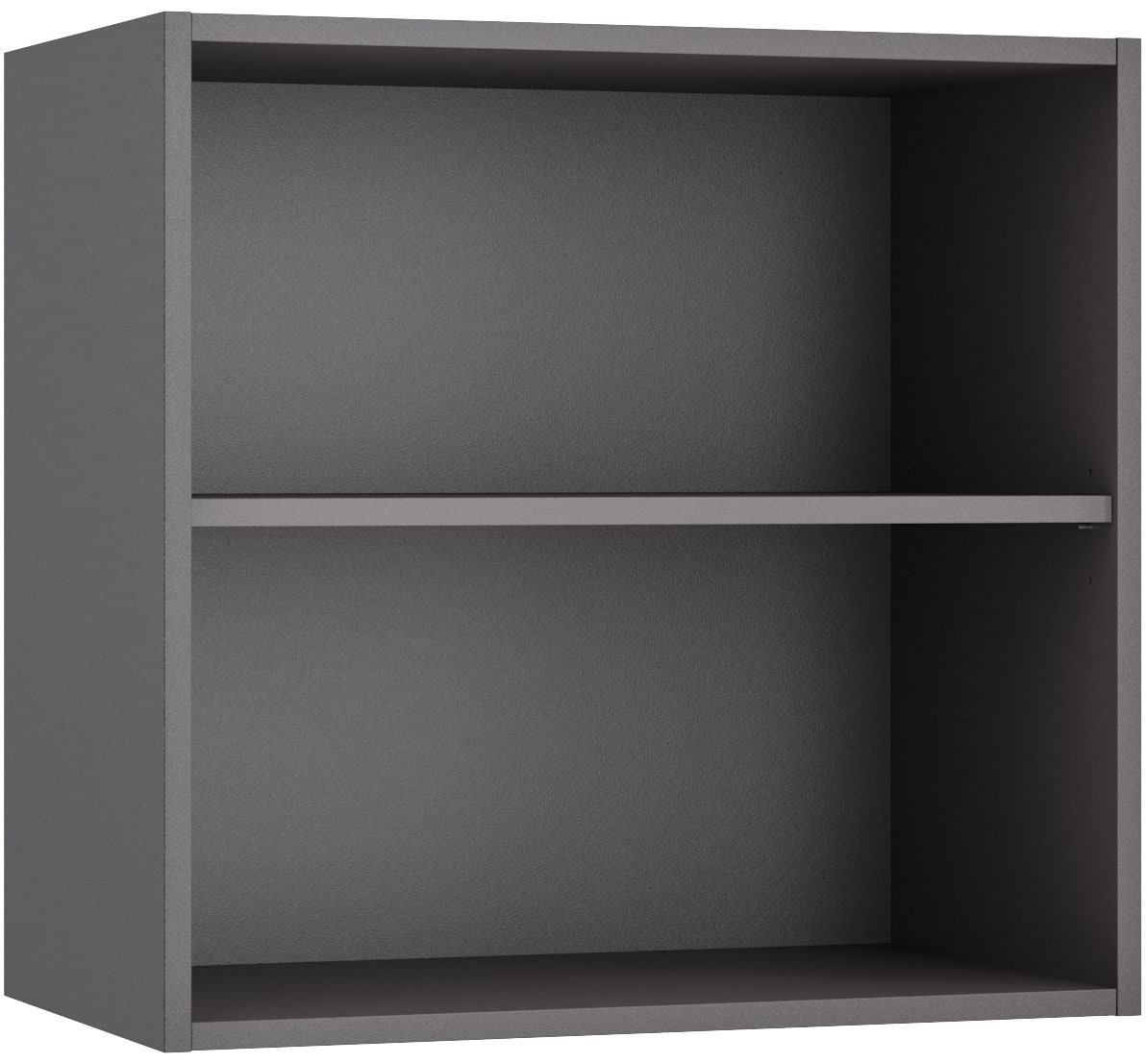 Ablageregal OPTIFIT, B:60cm H:57,6cm T:34,6cm, grau, Holzwerkstoff, Regale, "OPTImulti", Breite 60 cm, Höhe 57,6 cm, mit 2 Fächern