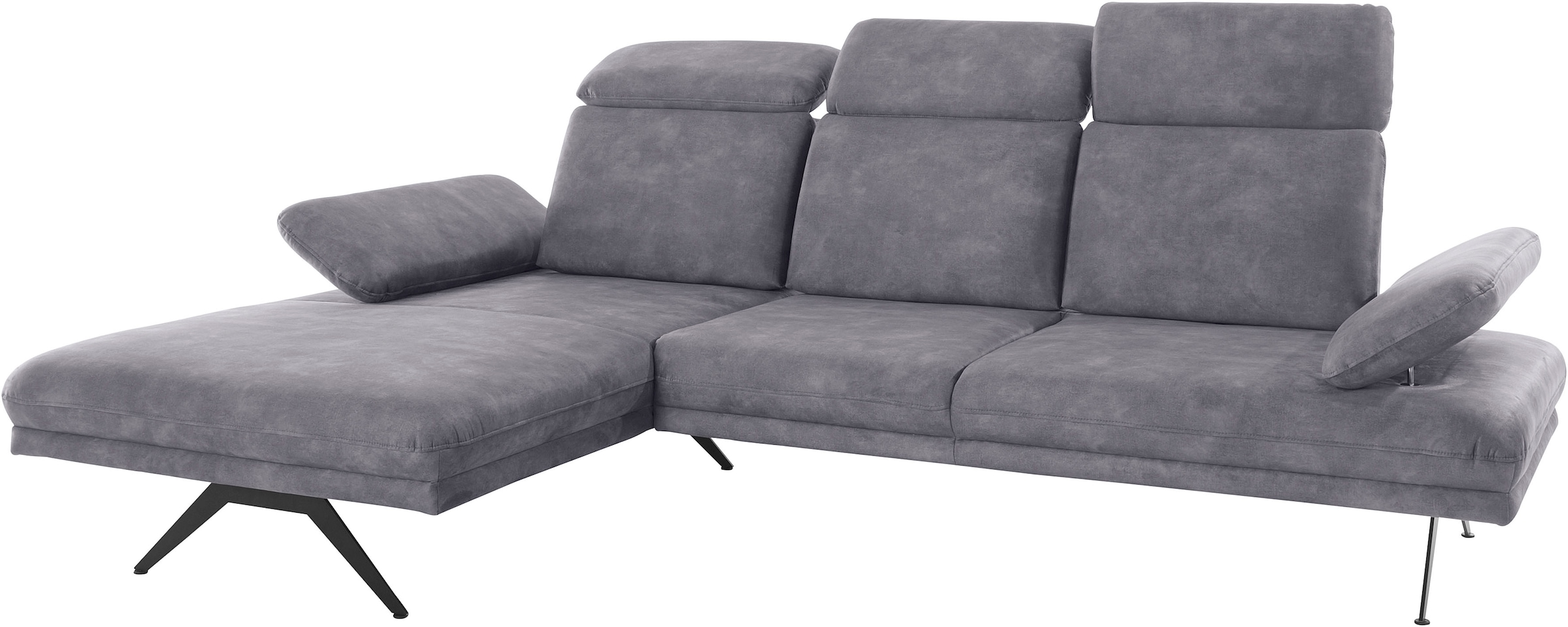 INOSIGN Ecksofa »Trivento L-Form«, Armteil und Kopfteil-Verstellung, Bogenfuß, B/T/H: 290/187/88 cm