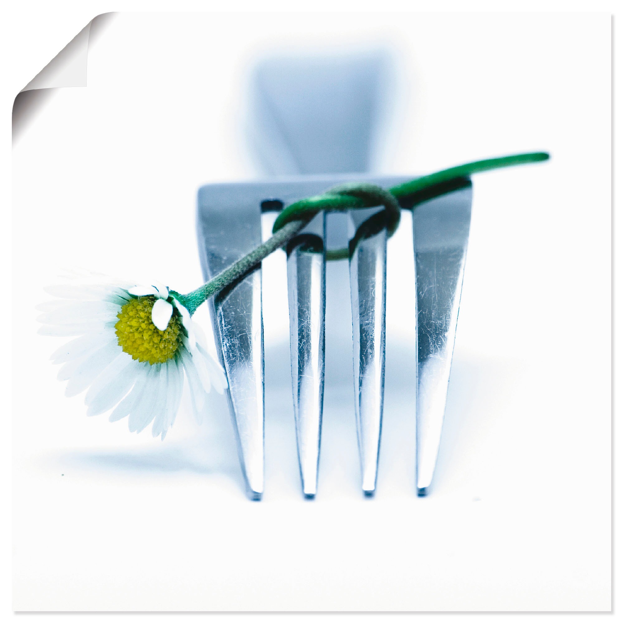 Artland Wandbild »Gabel und Blume«, Geschirr & Besteck, (1 St.), als Leinwandbild, Poster in verschied. Größen