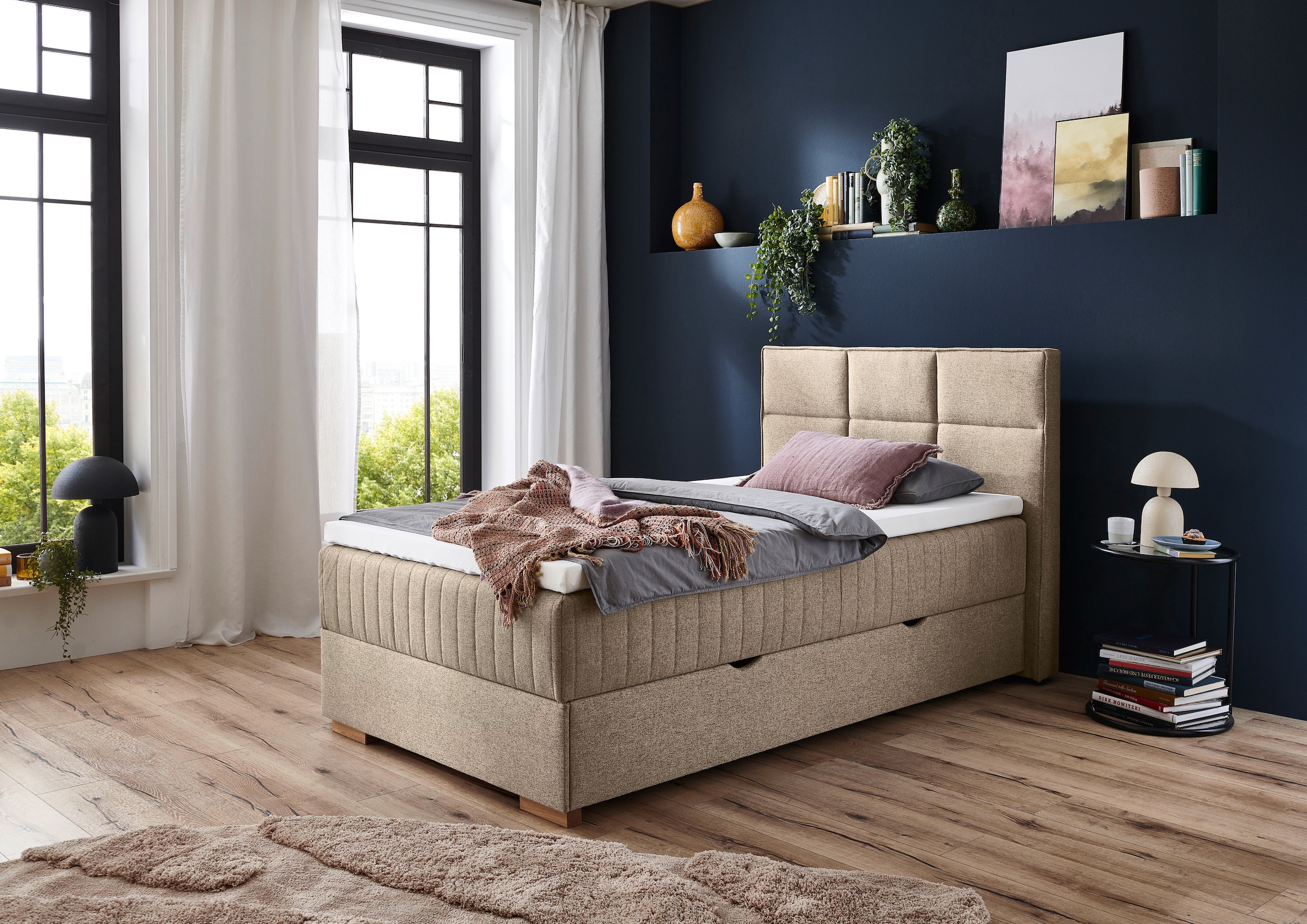 meise.möbel Boxspringbett »Tambo«, inkl. Bettkasten & Topper, erhältlich in 120x200cm oder 180x200cm