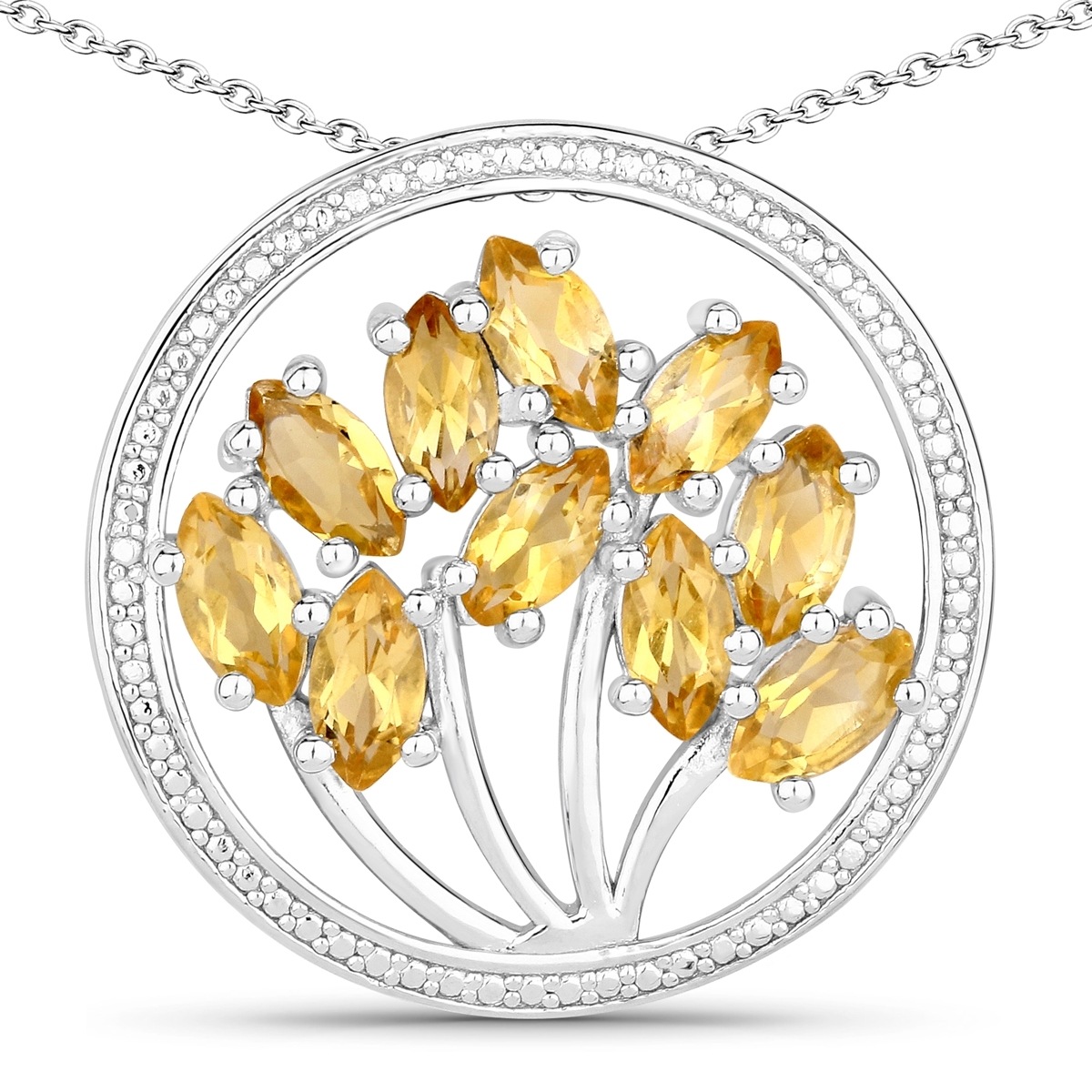 RAFAELA DONATA Damen Kette mit Anhänger "K142", 45cm,mit Steinsilber, Halsketten, aus Sterling Silber