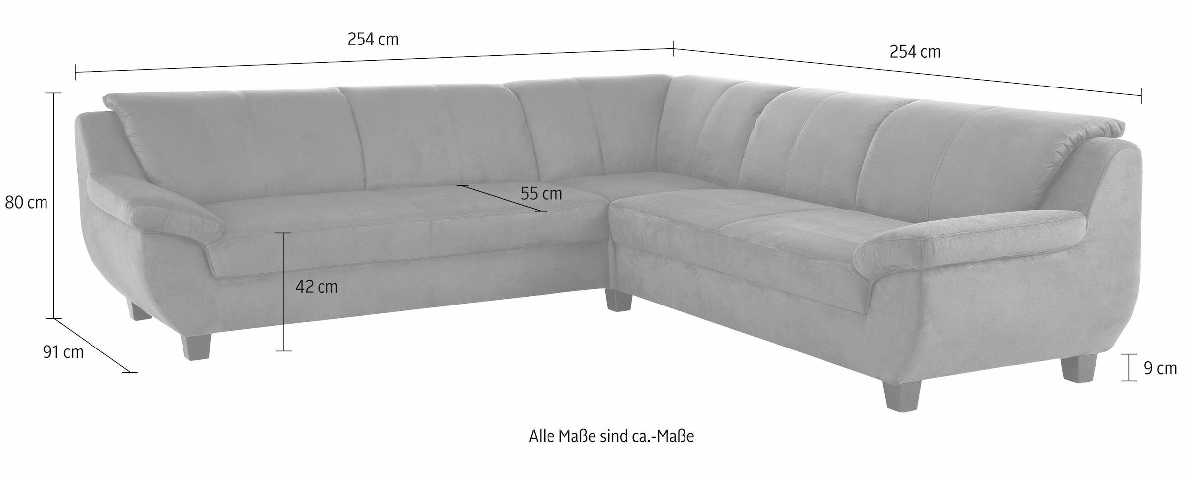 Home affaire Ecksofa »Yesterday L-Form«, gleichschenklig, wahlweise mit Bettfunktion