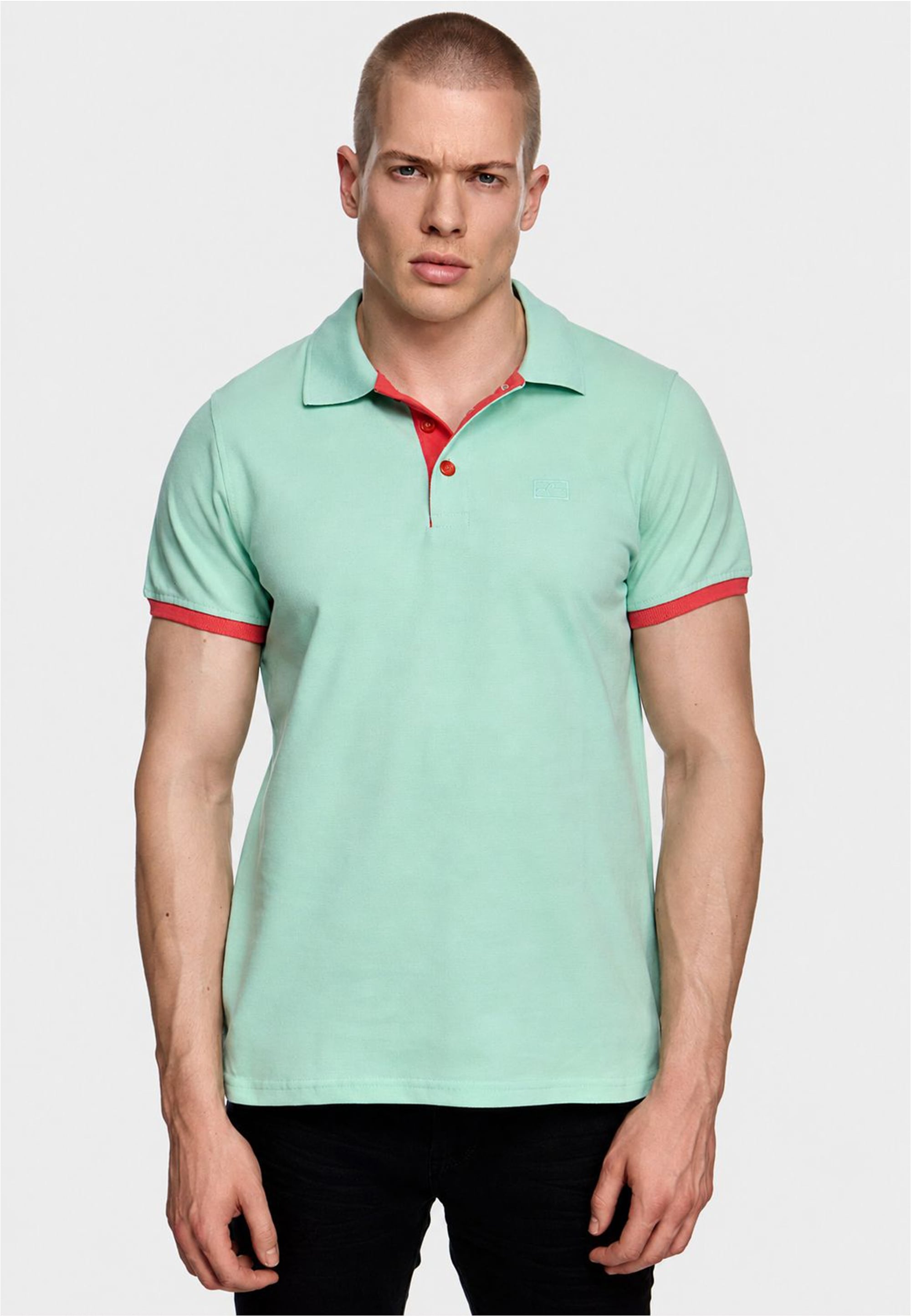Rusty Neal Poloshirt "Rusty Neal Polo" mit kontrastfarbig abgesetzter Knopfleiste