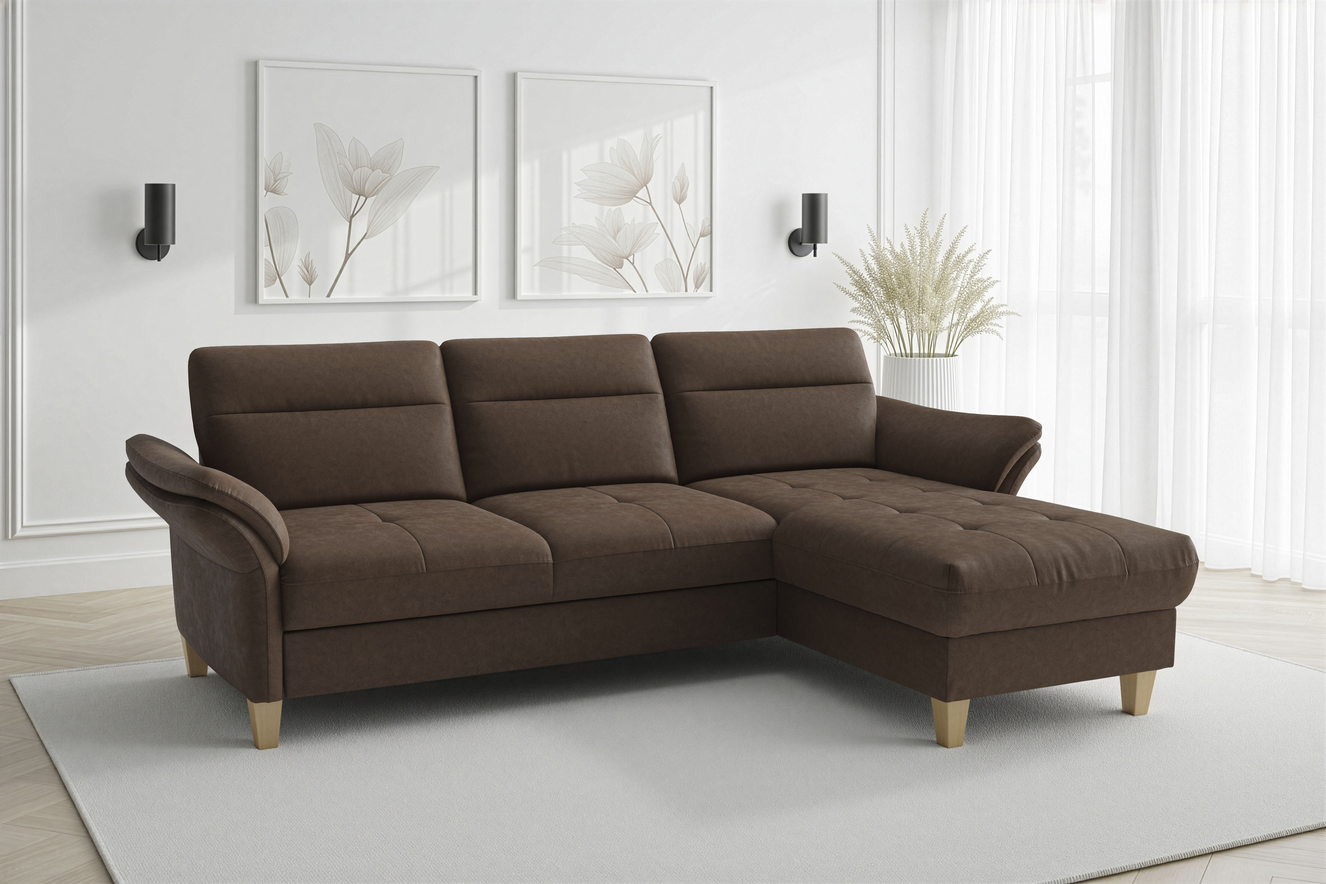 sit&more Ecksofa "Pamela L-Form, B: 230 cm, optional Schlaffunktion & Bettkasten" mit Federkern
