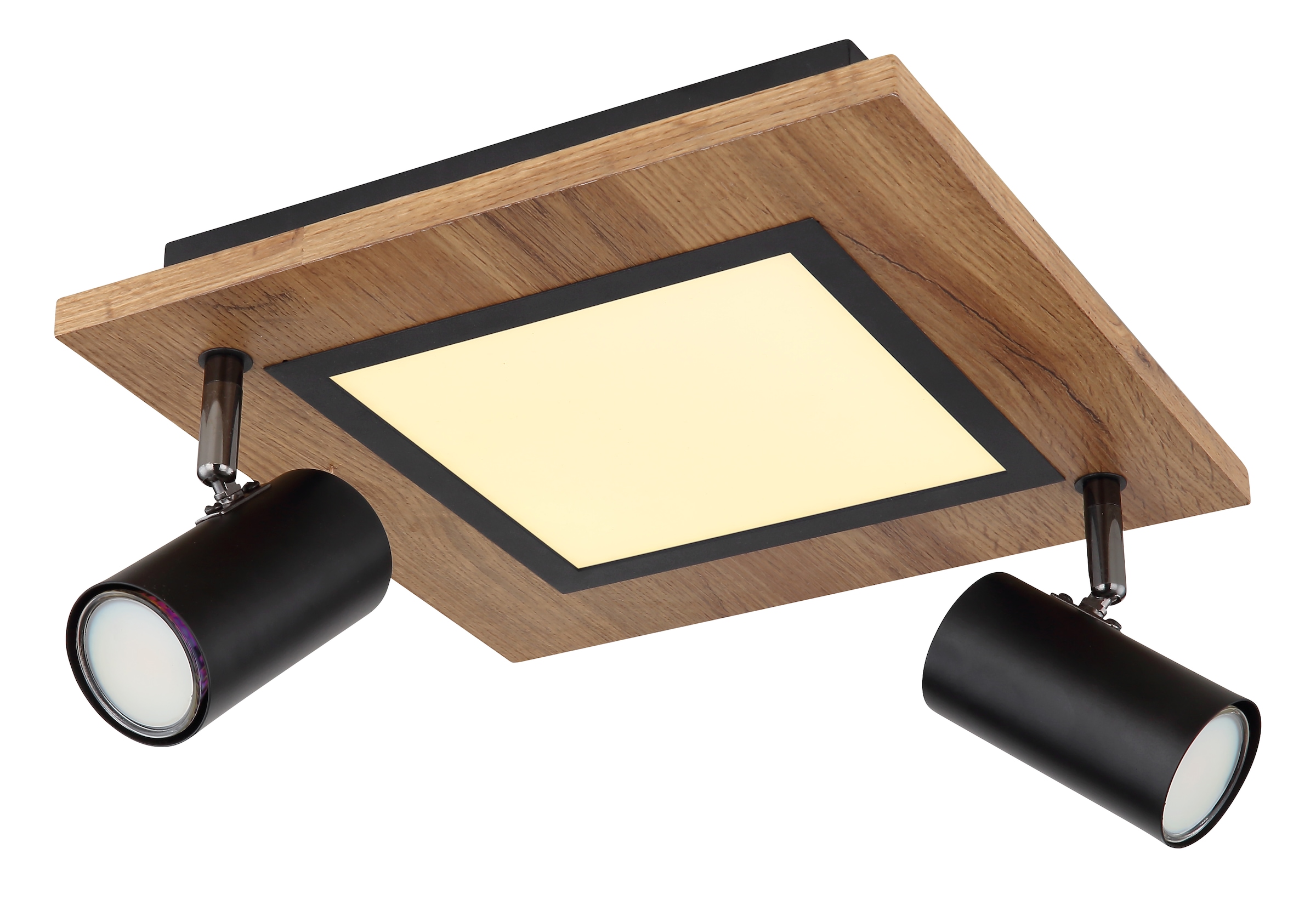 GLOBO LIGHTING LED Deckenleuchte »ULLA«, Leuchtmittel LED-Modul | LED fest integriert, Deckenlampe/Wohnzimmer/Schlafzimmer/modern/Holz