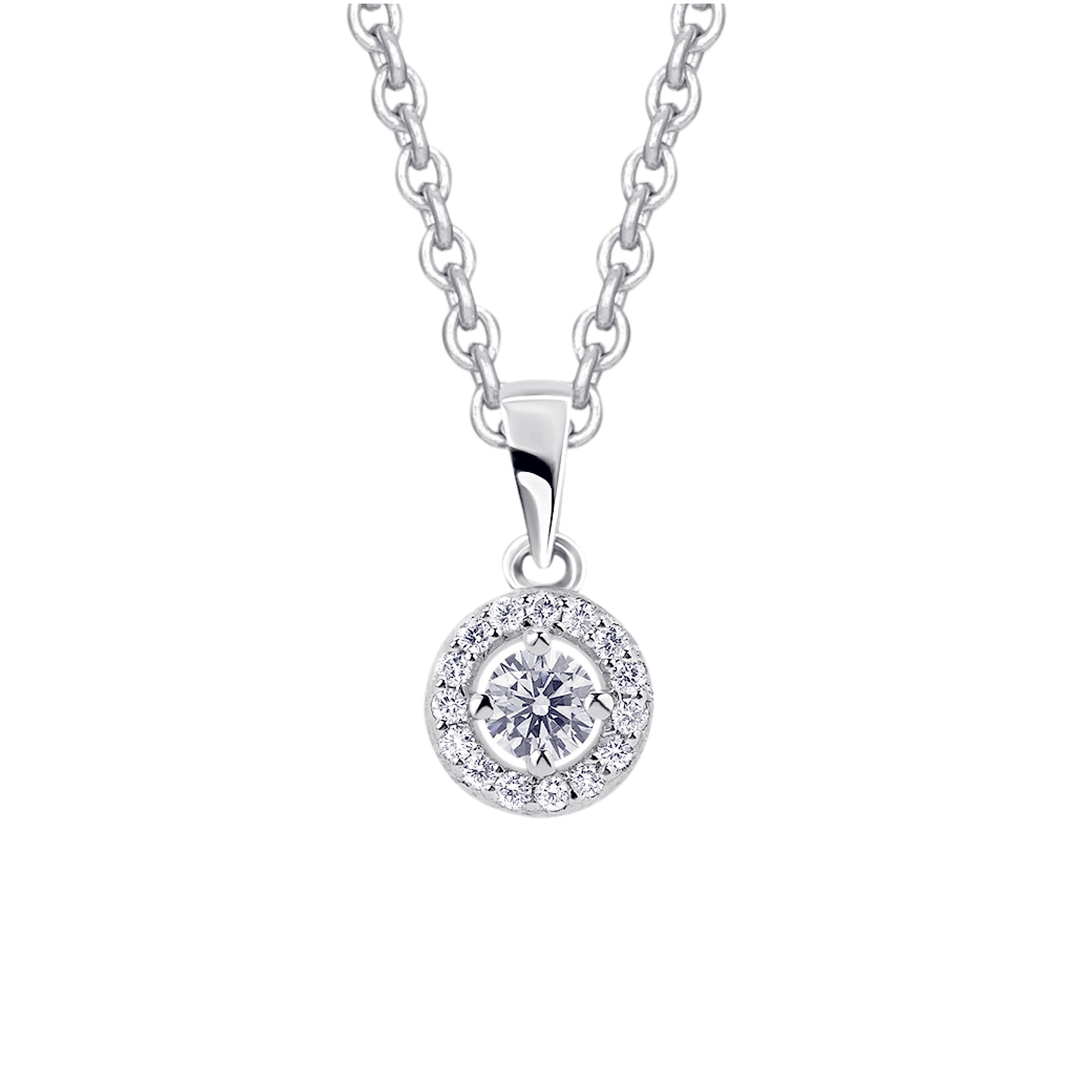 ONE ELEMENT Kettenanhänger »0,15 ct Diamant Brillant Invisible Anhänger aus 585 Weißgold«, aus 585 Weißgold – glänzender Blickfang – ideal als Geschenkidee