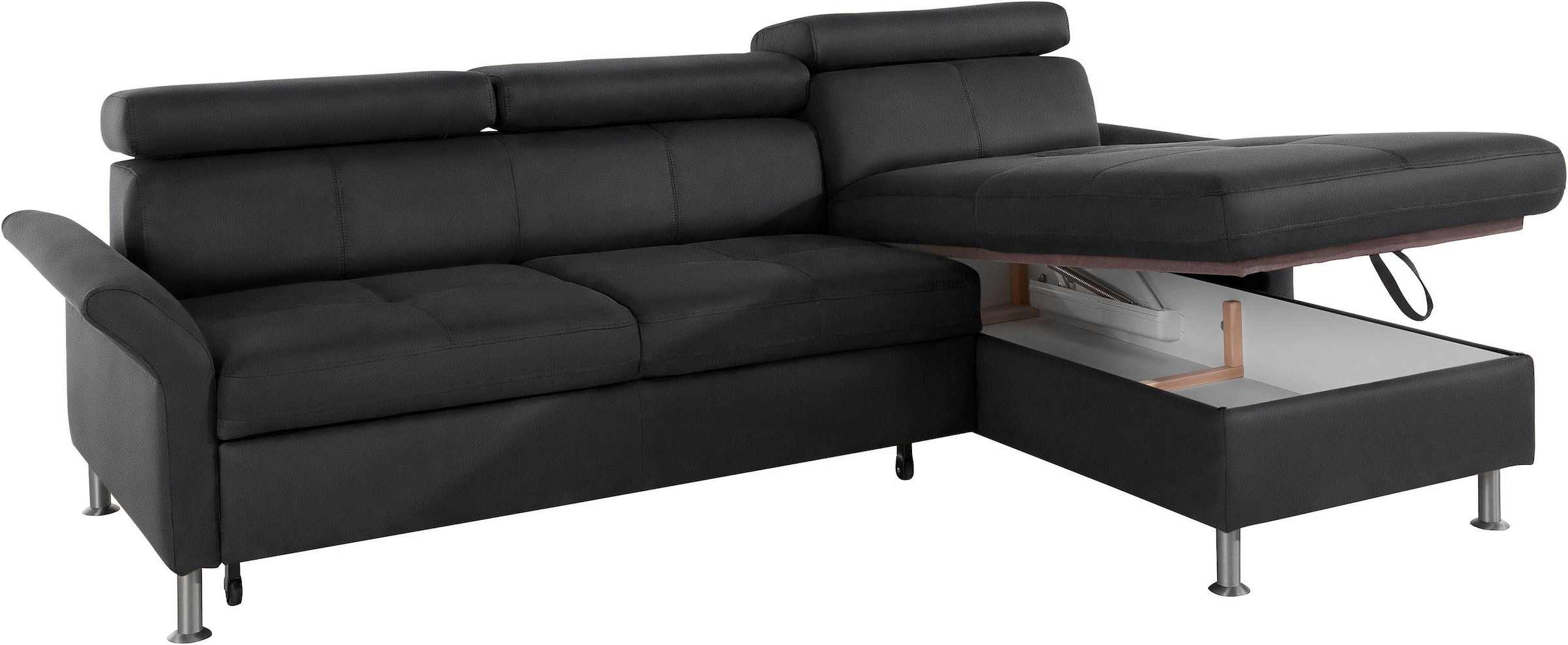 exxpo - sofa fashion Ecksofa »Maretto, bequem und komfortabel, L-Form«, inkl. Kopf- bzw. Rückenverstellung, wahlweise mit Bettfunktion