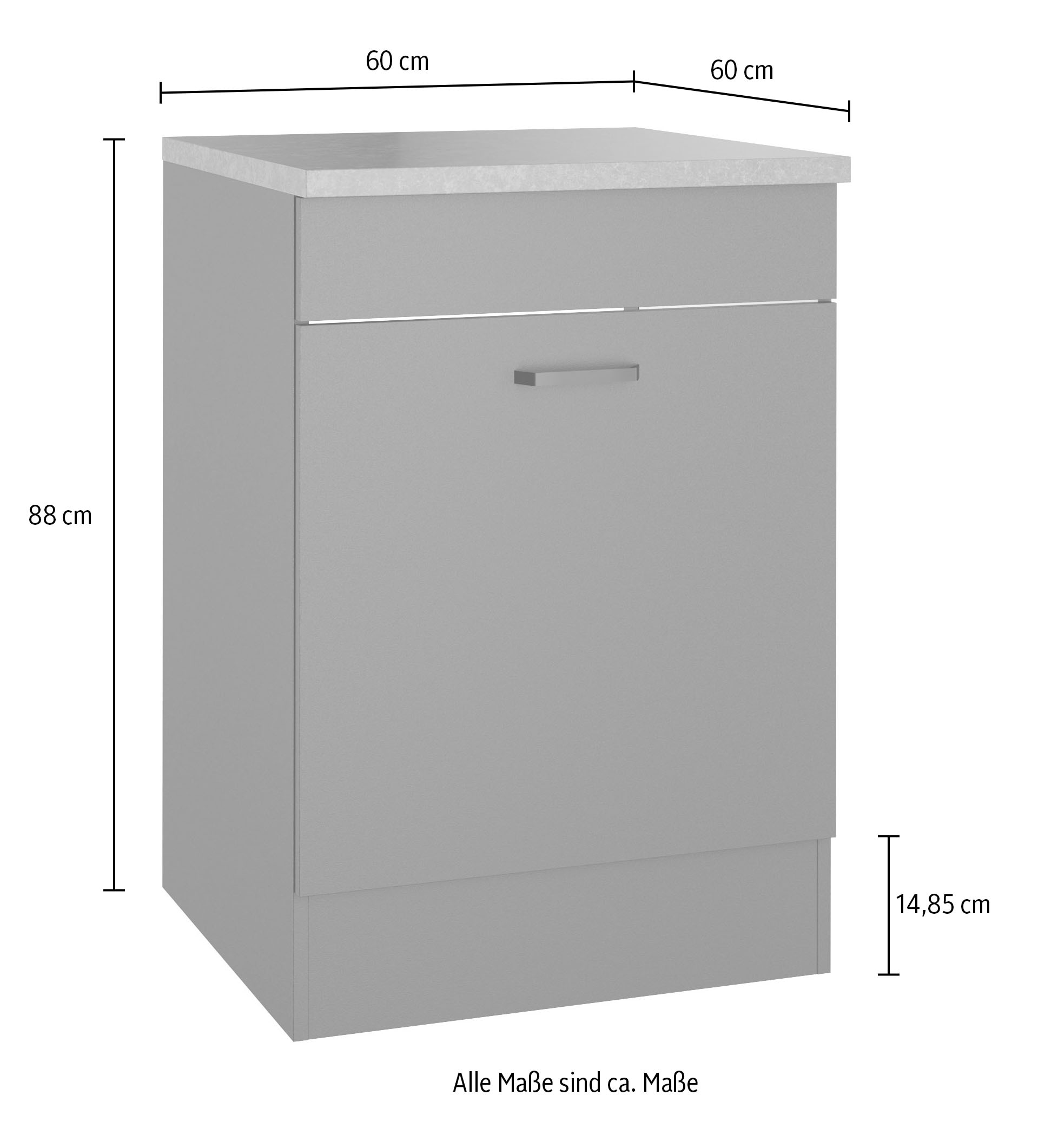 OPTIFIT Spülenschrank »OPTImulti« Breite 60 cm, mit 1 Auszug, Metallgriffe