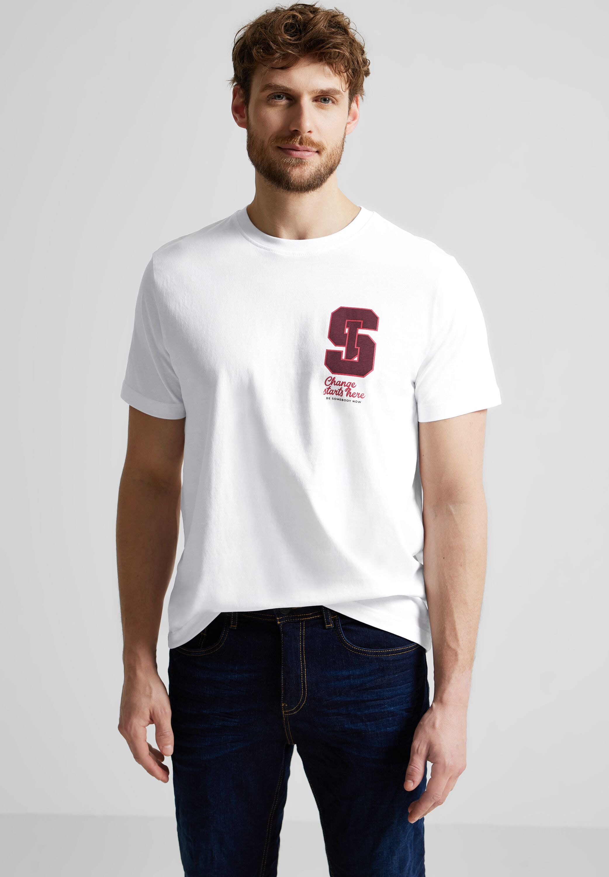 STREET ONE MEN T-Shirt, aus reiner Baumwolle ▷ bestellen | BAUR