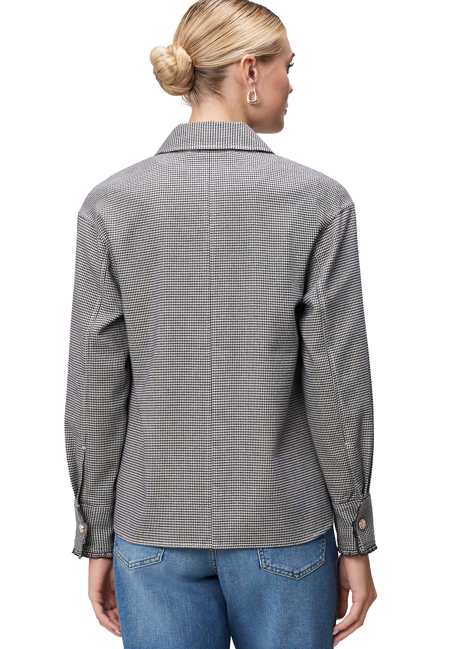 Zero Hemdbluse »zero Damen Hemdbluse mit Hahnentrittmuster«